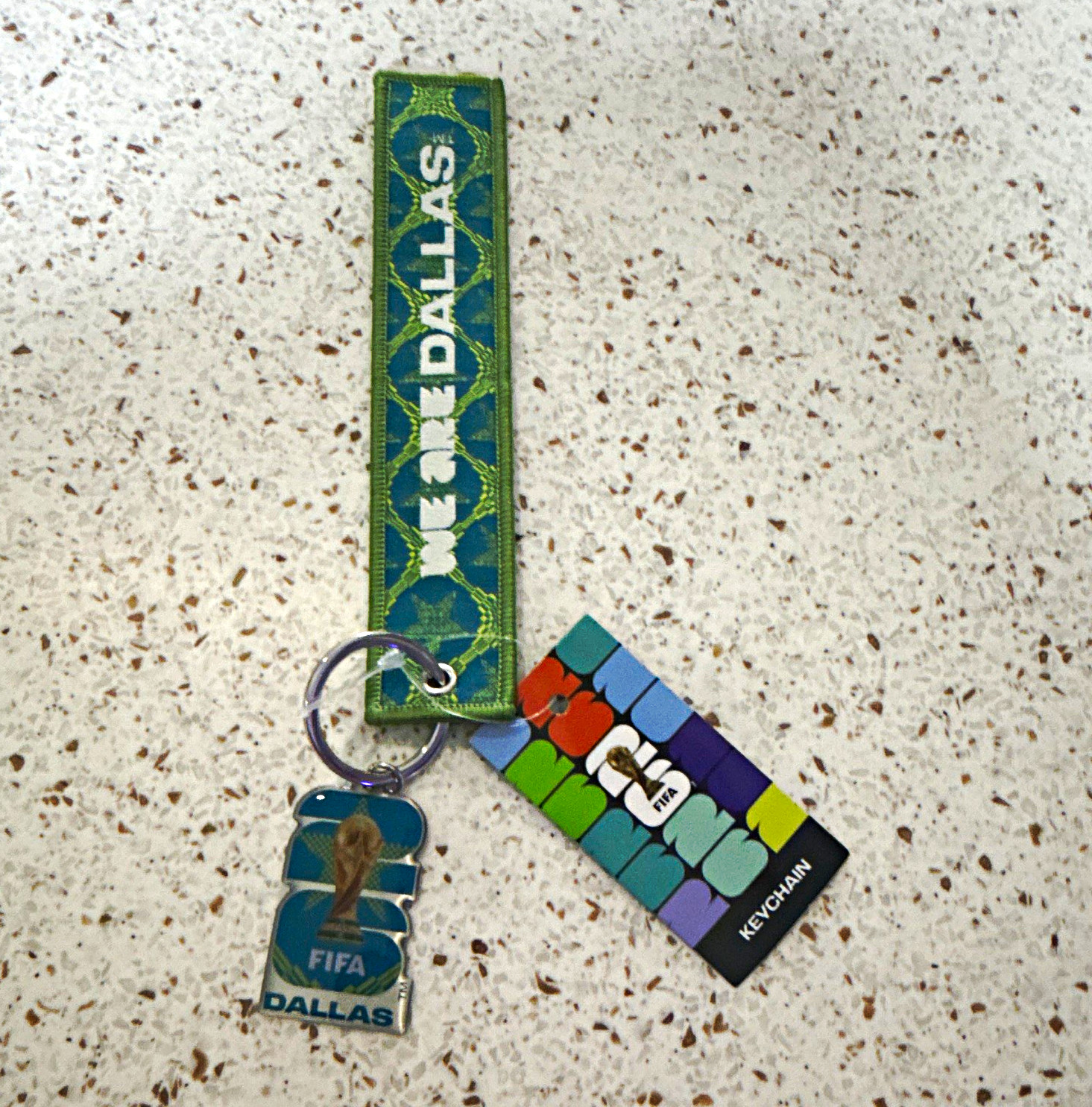 FIFA Dallas World Cup HOST CITY Strap Keychain Metal Charm Detachable Keyring