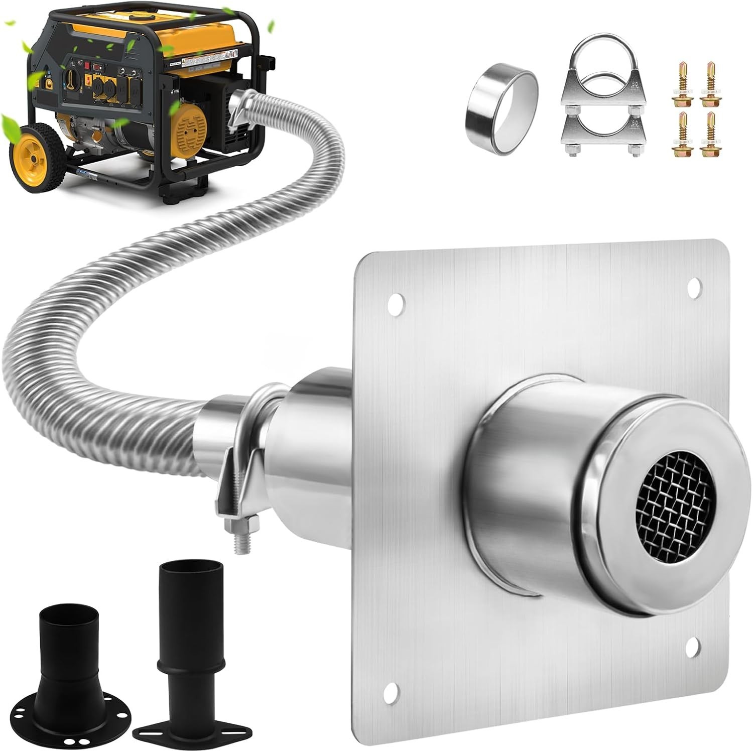 2025 Upgraded Generator Exhaust Silencer Kit Stainless Steel Muffler with Insula