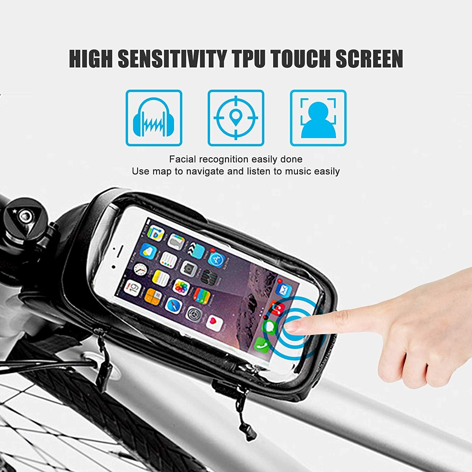 Bicycle Frame Bag- Sentitive Touch Screen-Waterproof-Reflective Bicycle ...