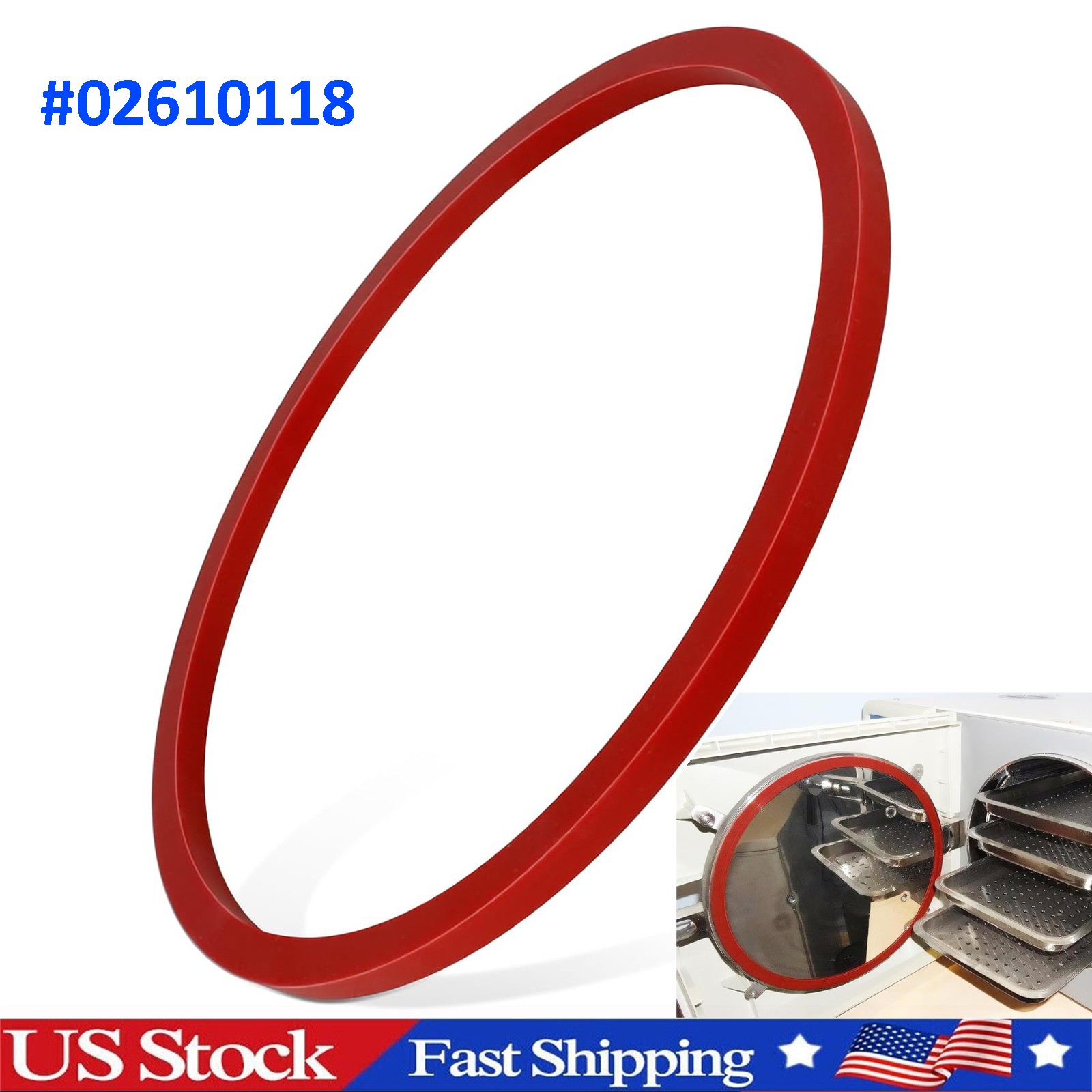 Door Gasket for Tuttnauer series 2340 : M/ E/ EA/ EK/ EKA/ MK / EZ9 (#02610118)