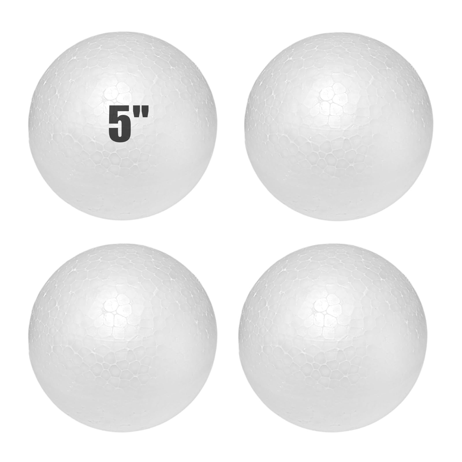 Styrofoam Balls 5 Inch,4Pc Large White Foam Balls for Crafts, DIY for Home and S