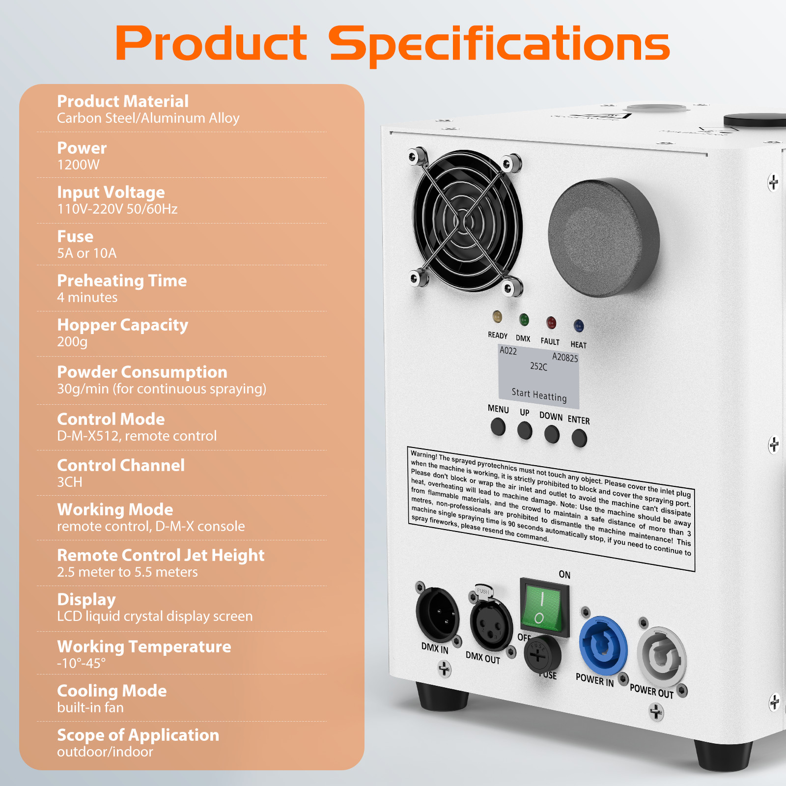 NEW Cold Spark Machine 1200W Firework Machine Stage Effect DMX for DJ Wedding US
