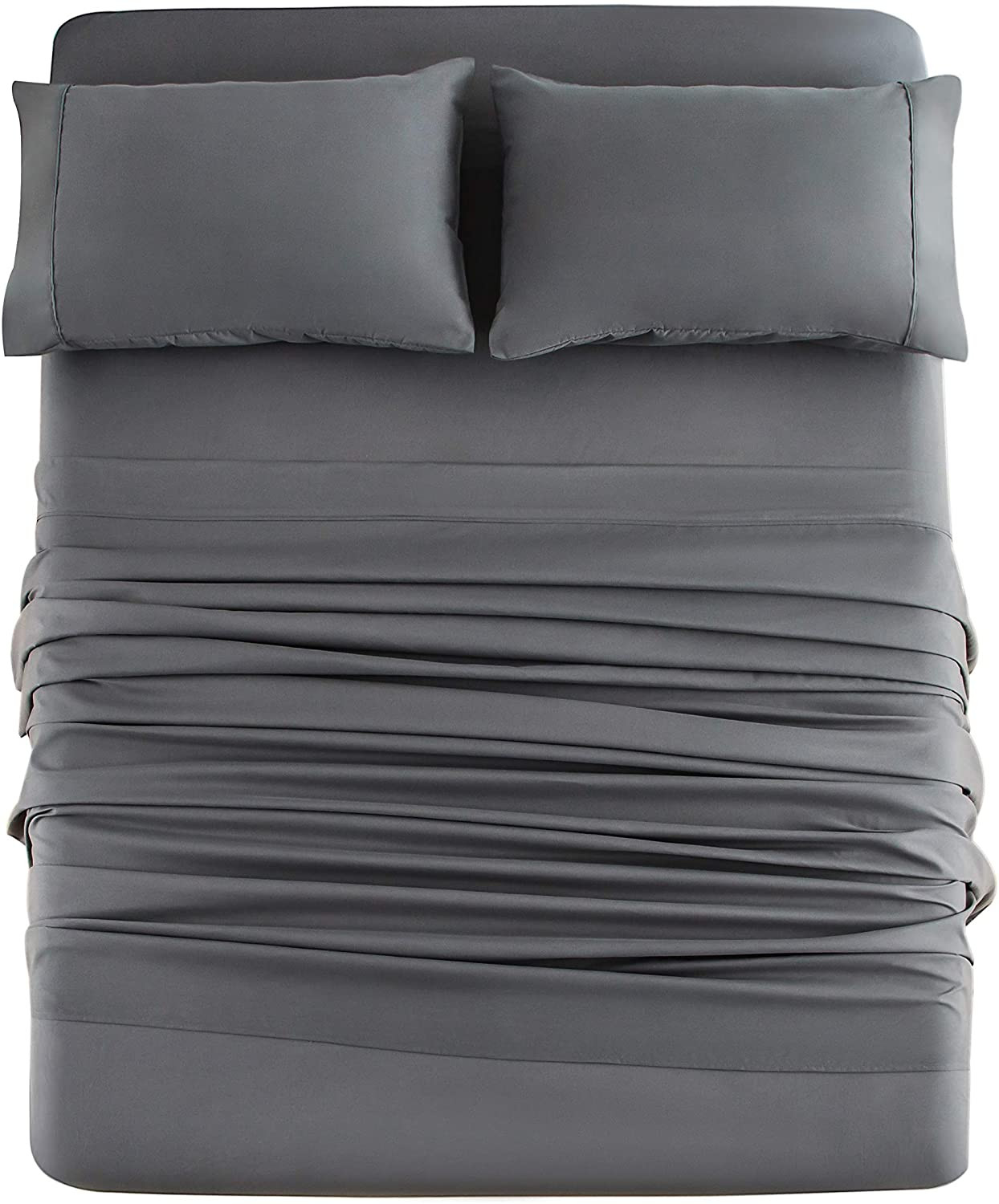 Mohap Bed Sheet Set 4 Piece Bedding Sheets & Pillowcases Set Brushed Microfiber