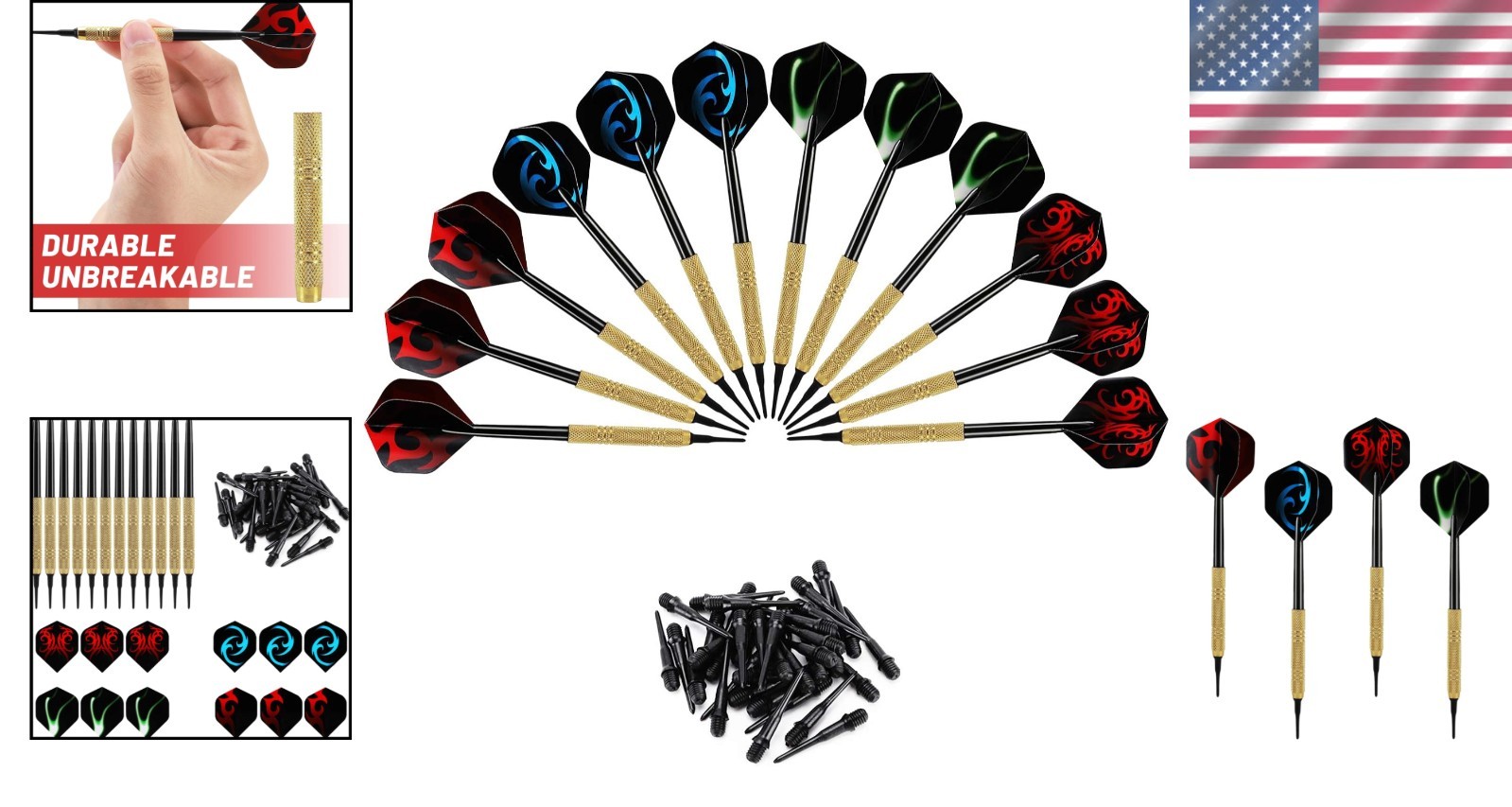 Engage in Fun with 12 Pcs Soft Tip Darts & 36 Replacement Tips - Team Play Ready