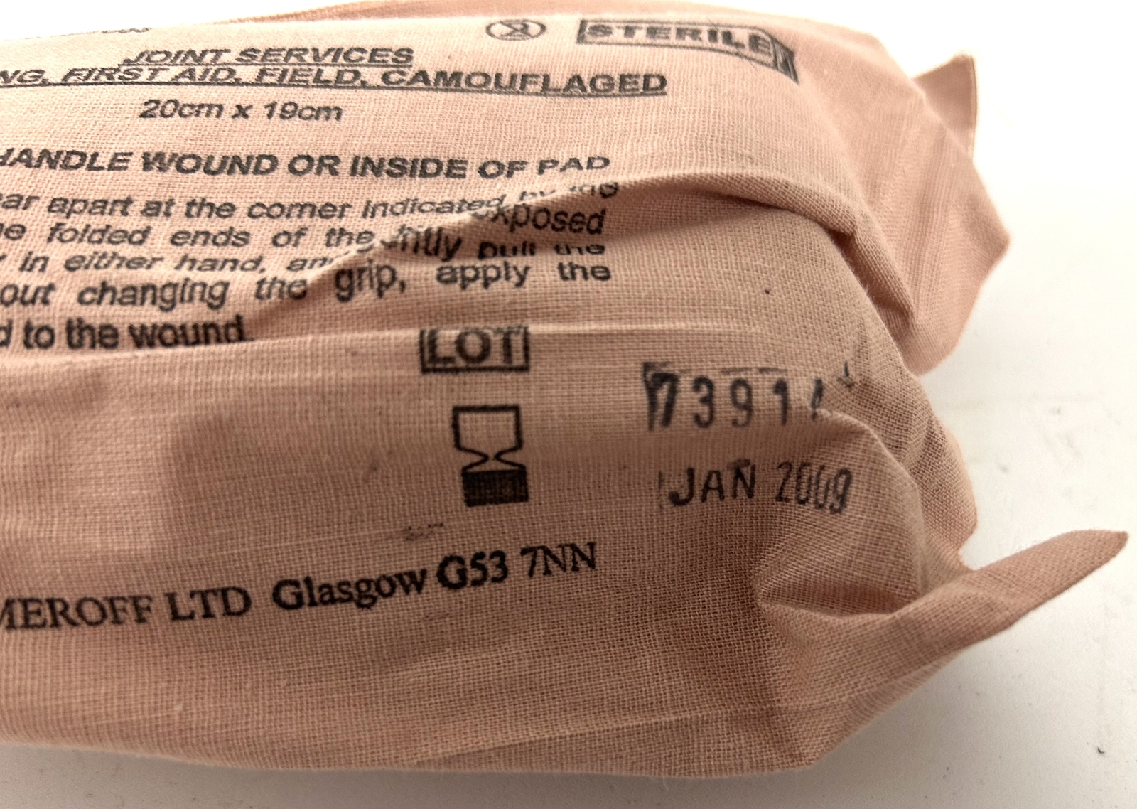 British Military Issue Joint Services Field First Aid Dressing, Jan 2009 Dated