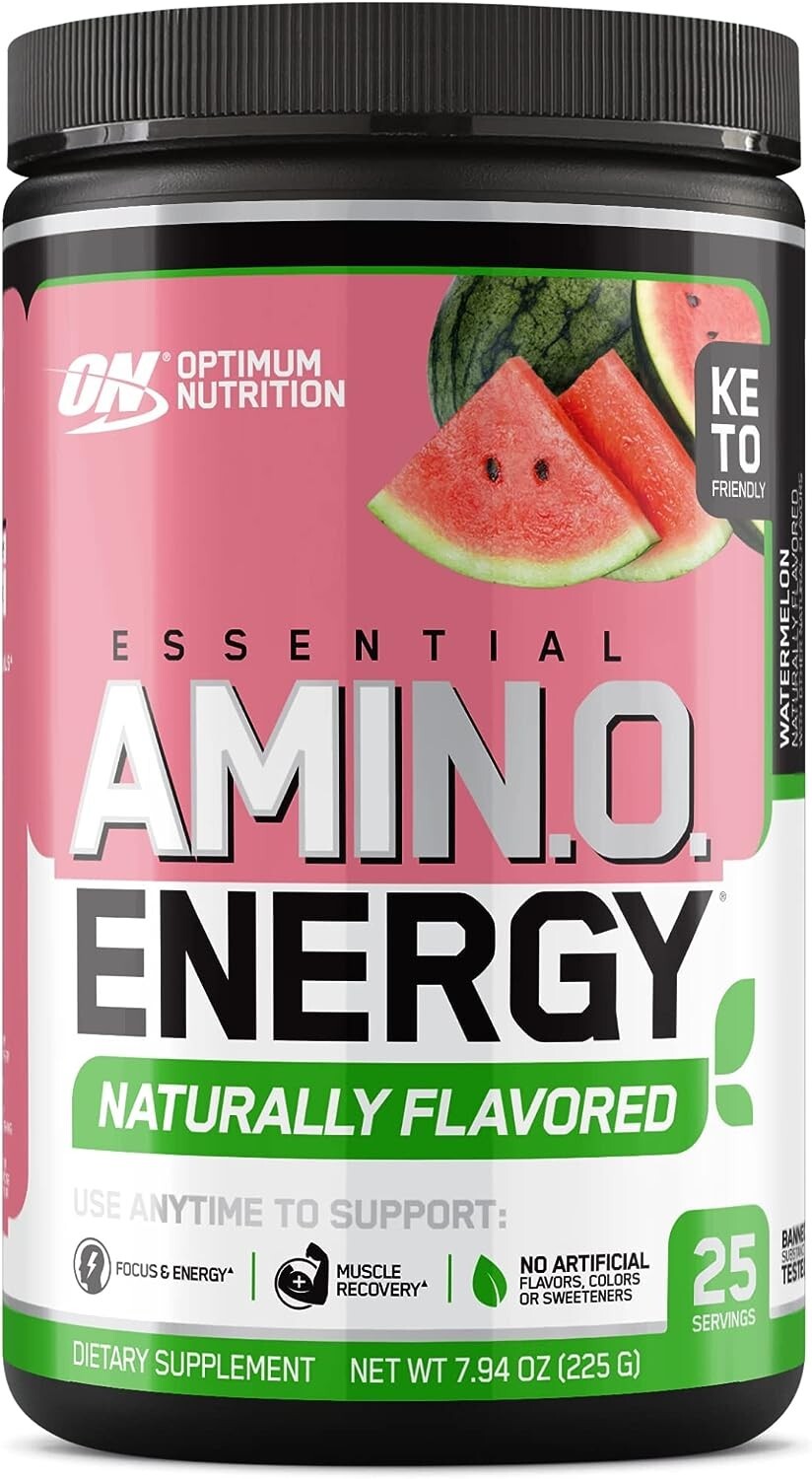 Amino Energy Optimum Nutrition 25 Servs Keto Caffeine BCAA - Watermelon CLUMPY