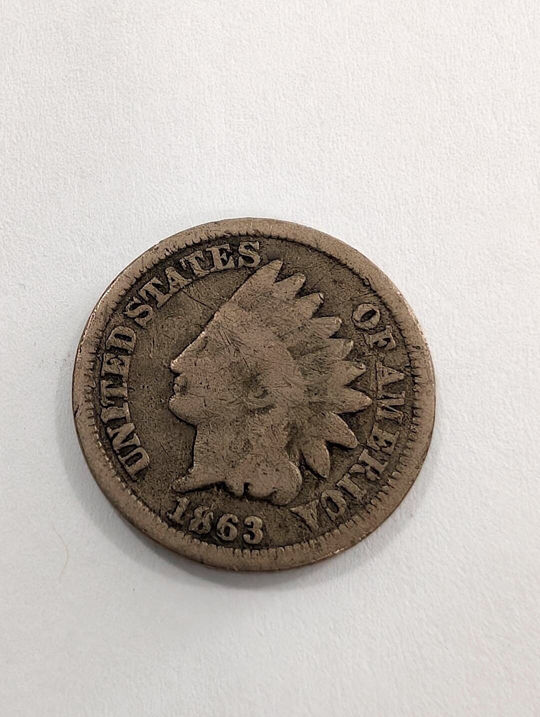 1863 - INDIAN HEAD CENT - C/N - SCRATCHES - B 311