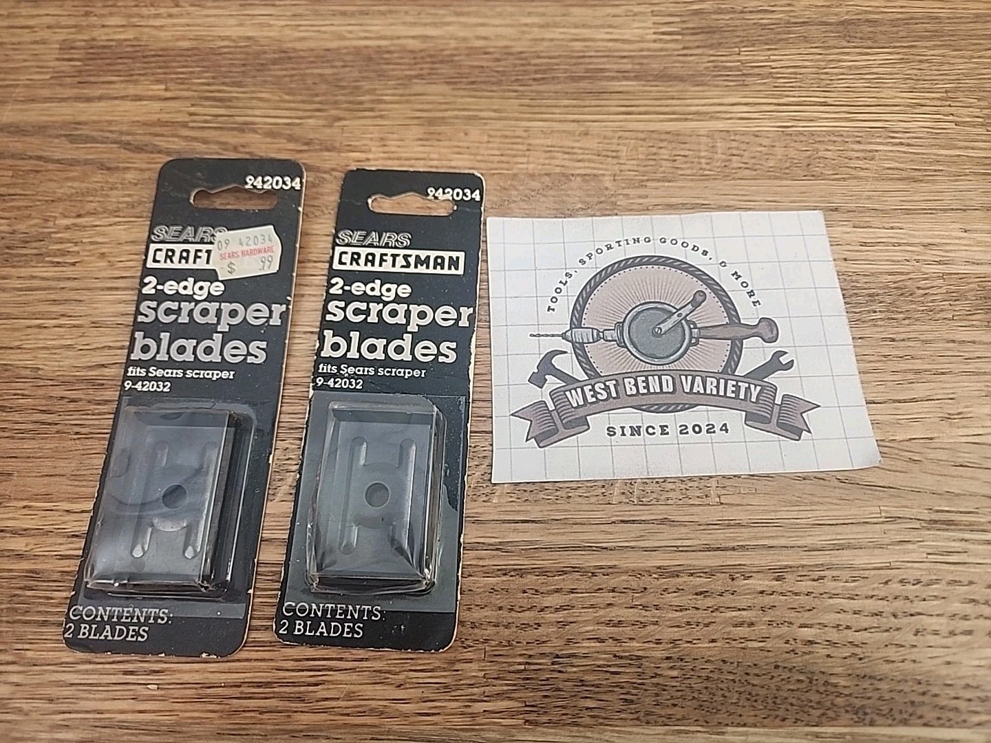 Lot Of Sears Craftsman 2 Edge Scraper Blades 9 42034, Fits 9-42032, 1 1/4”, USA