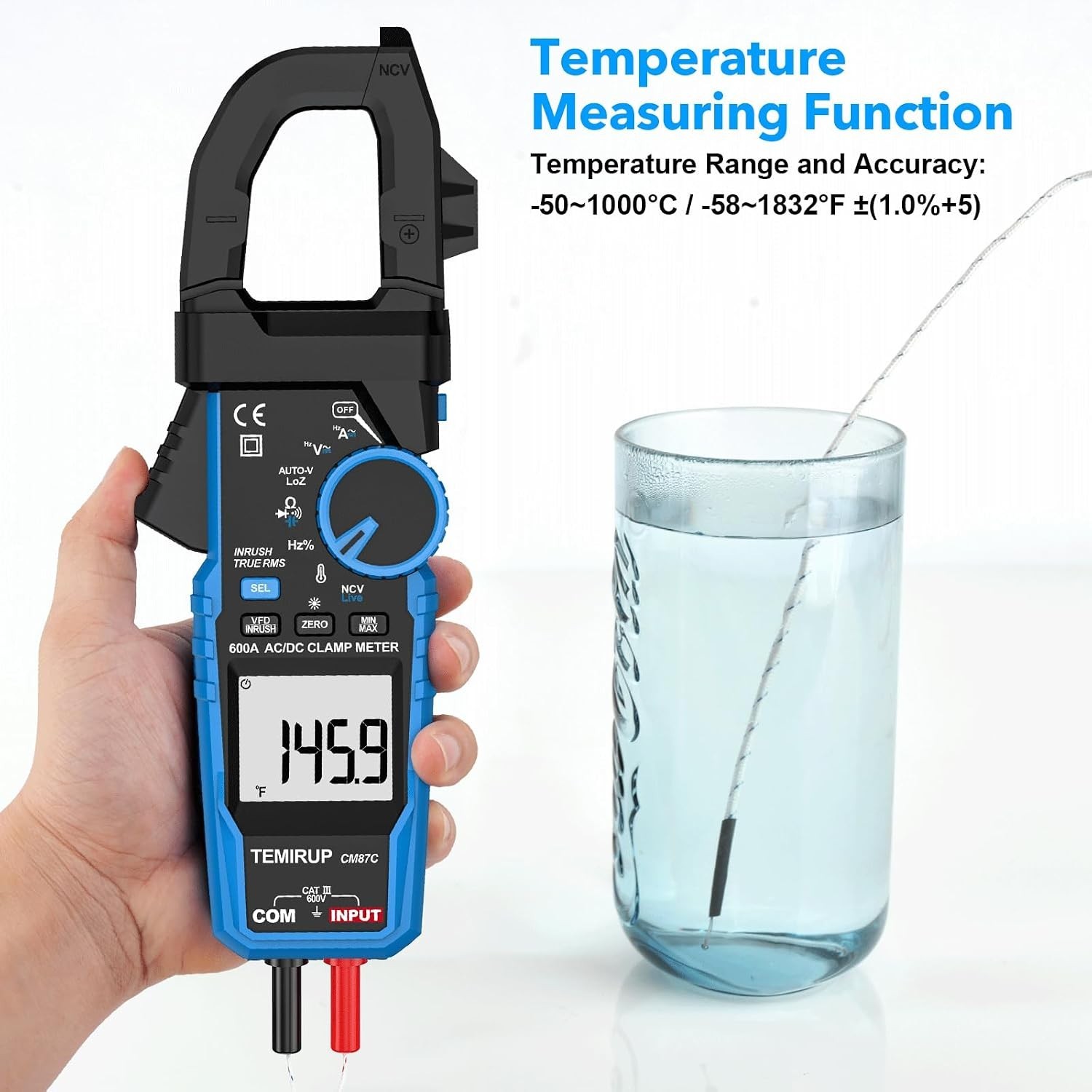 Digital Inrush Clamp Meter Multimeter, T-RMS 6000 Counts 600A Current Amp Vol...