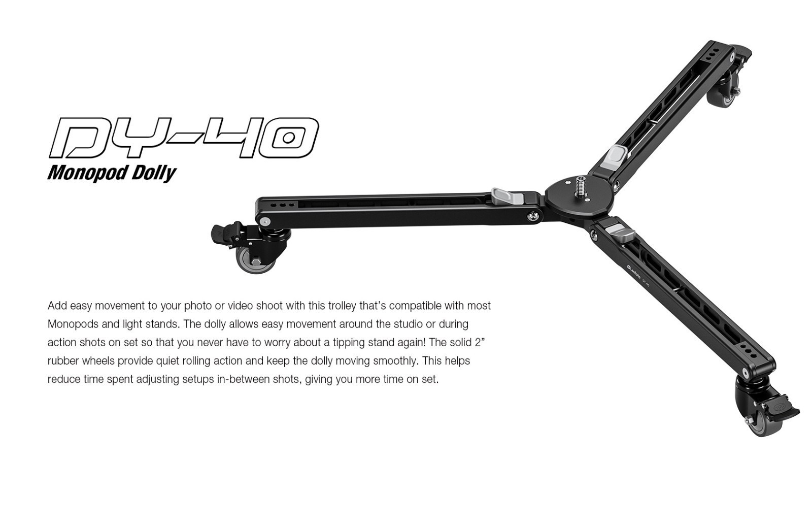 Leofoto DY-40 Monopod Dolly Lockable Wheels & Tripod Conversion Function
