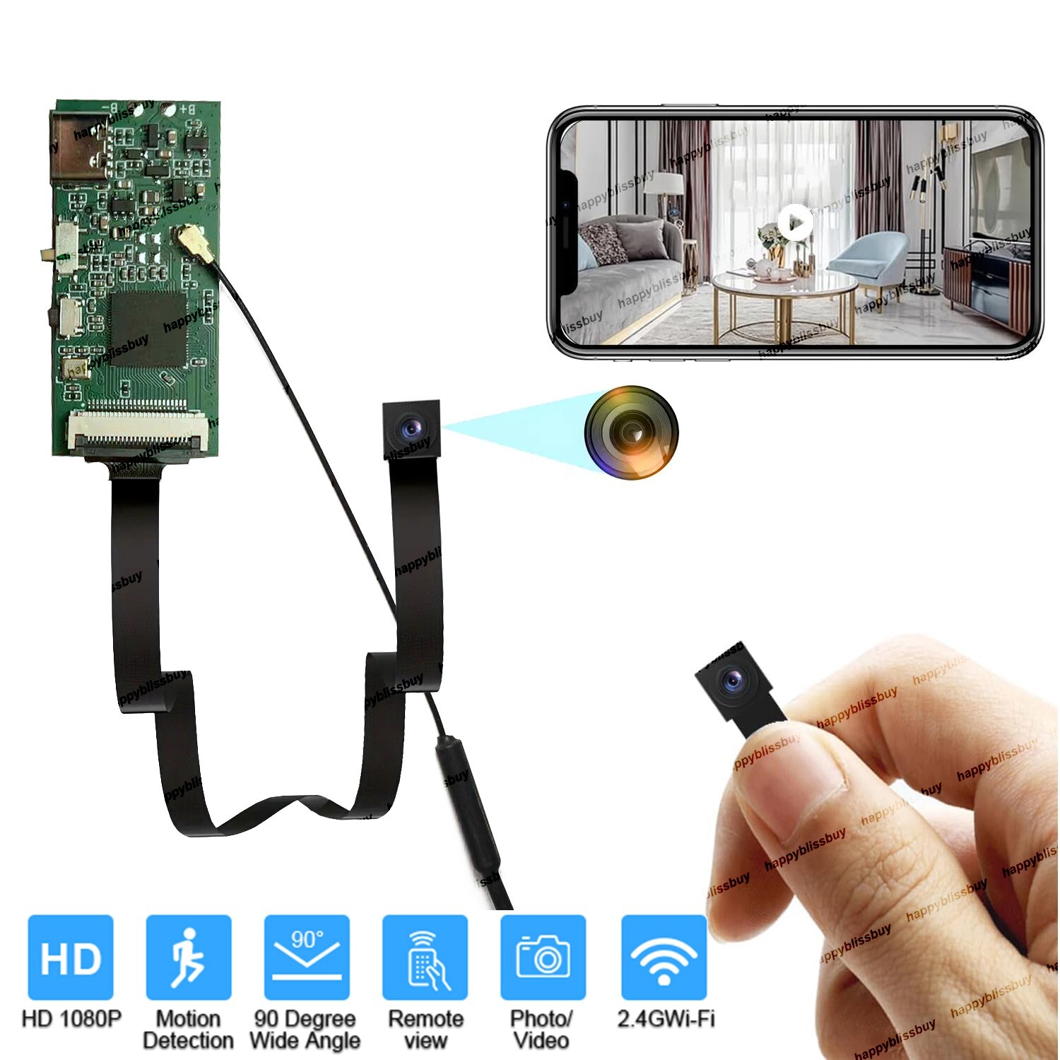 1080P Mini Camera DIY Module WiFi HD IP Camcorder Home Security Video App Contro