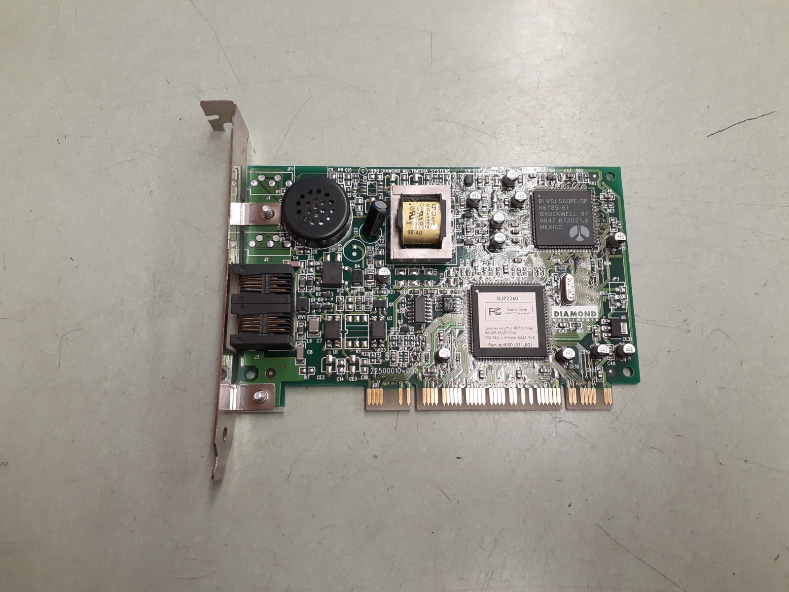 Vintage Diamond Multimedia Systems Dual Port Dial-Up Modem Card 23540020-002