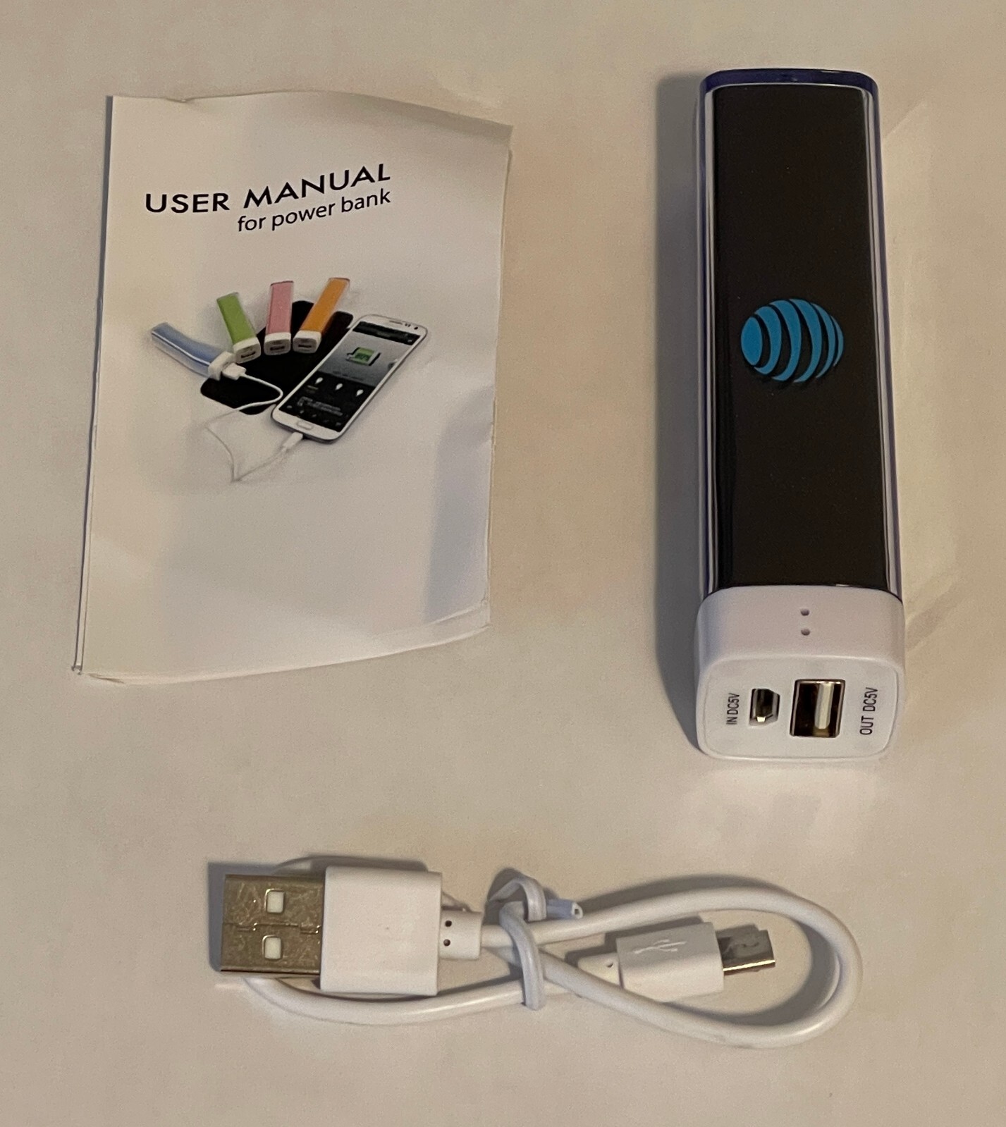 AT&T USB Mini Power Bank 5V/2200mAh w/ Micro-USB Cord (2 Pack)