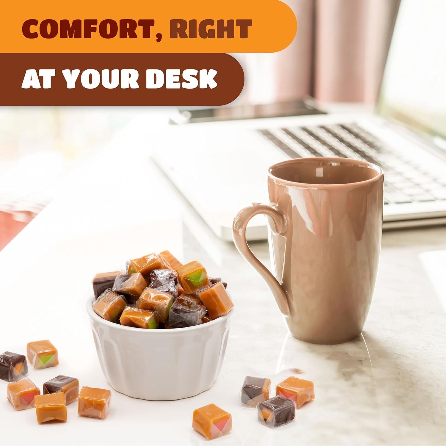Caramel Cubes Filled Candy | Assorted Flavors | Individually Wrapped | 1LB - 3LB