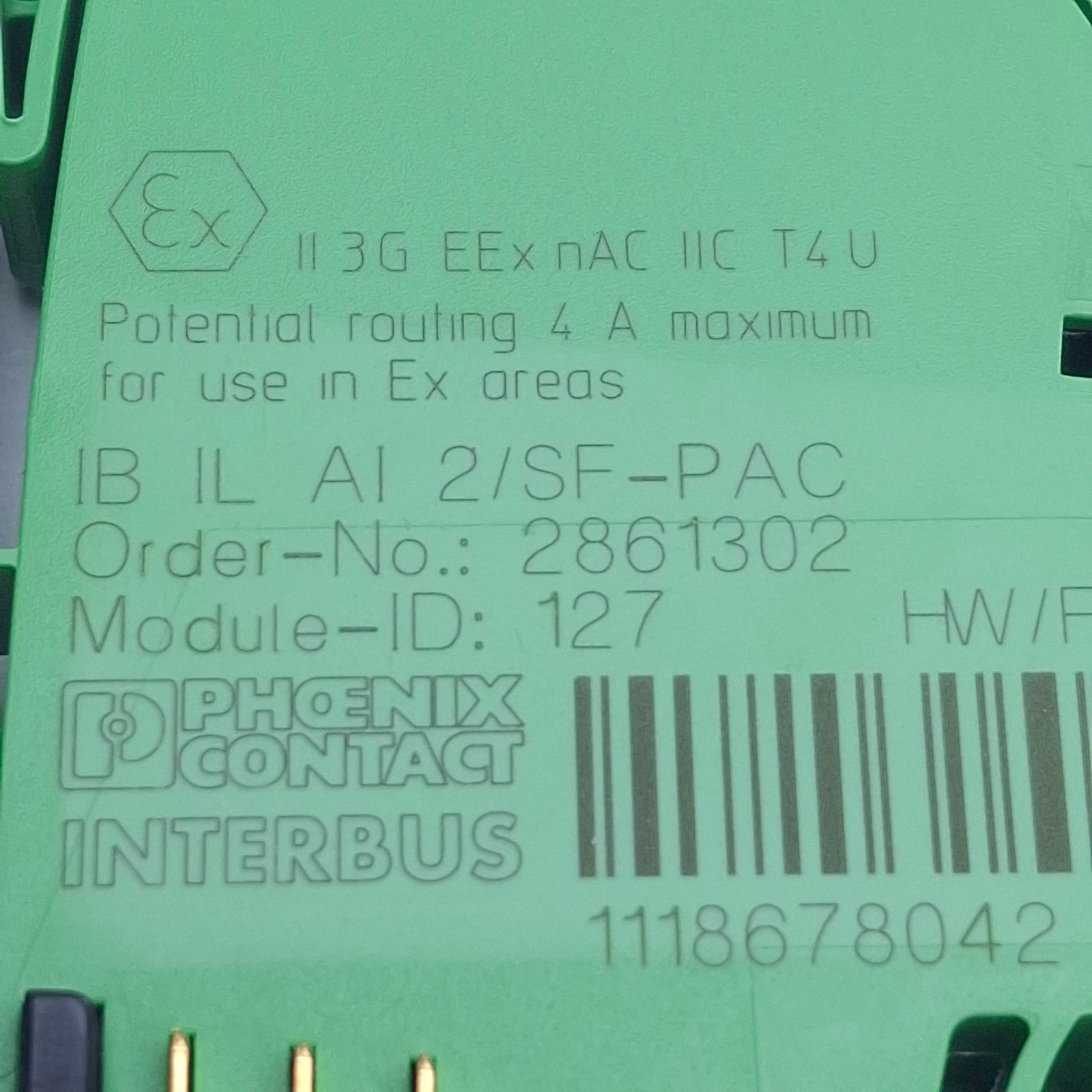 Phoenix Contact IB IL AI 2/SF-PAC INTERBUS Inline Analog Input Voltage/Current
