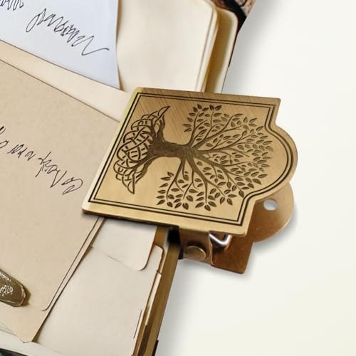 Journal Clip Vintage Metal Travelers Notebook Clip, Decorative Tree of Life