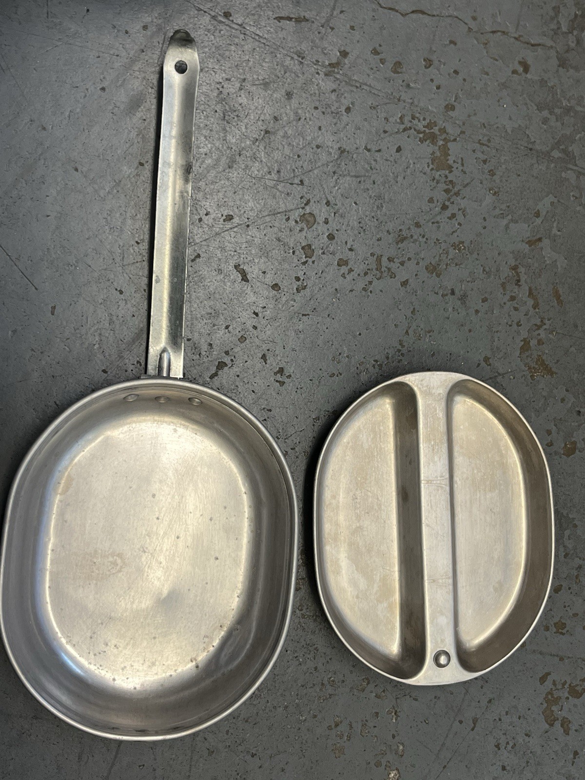 Original US Field Gear Plate Ration Food Tin Fork Knife Spoon Set Dated 1944