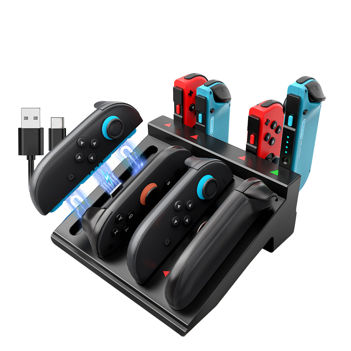 8-in-1 Charging Dock Charge Stand Station for Nintendo Switch Joy-Con Controller