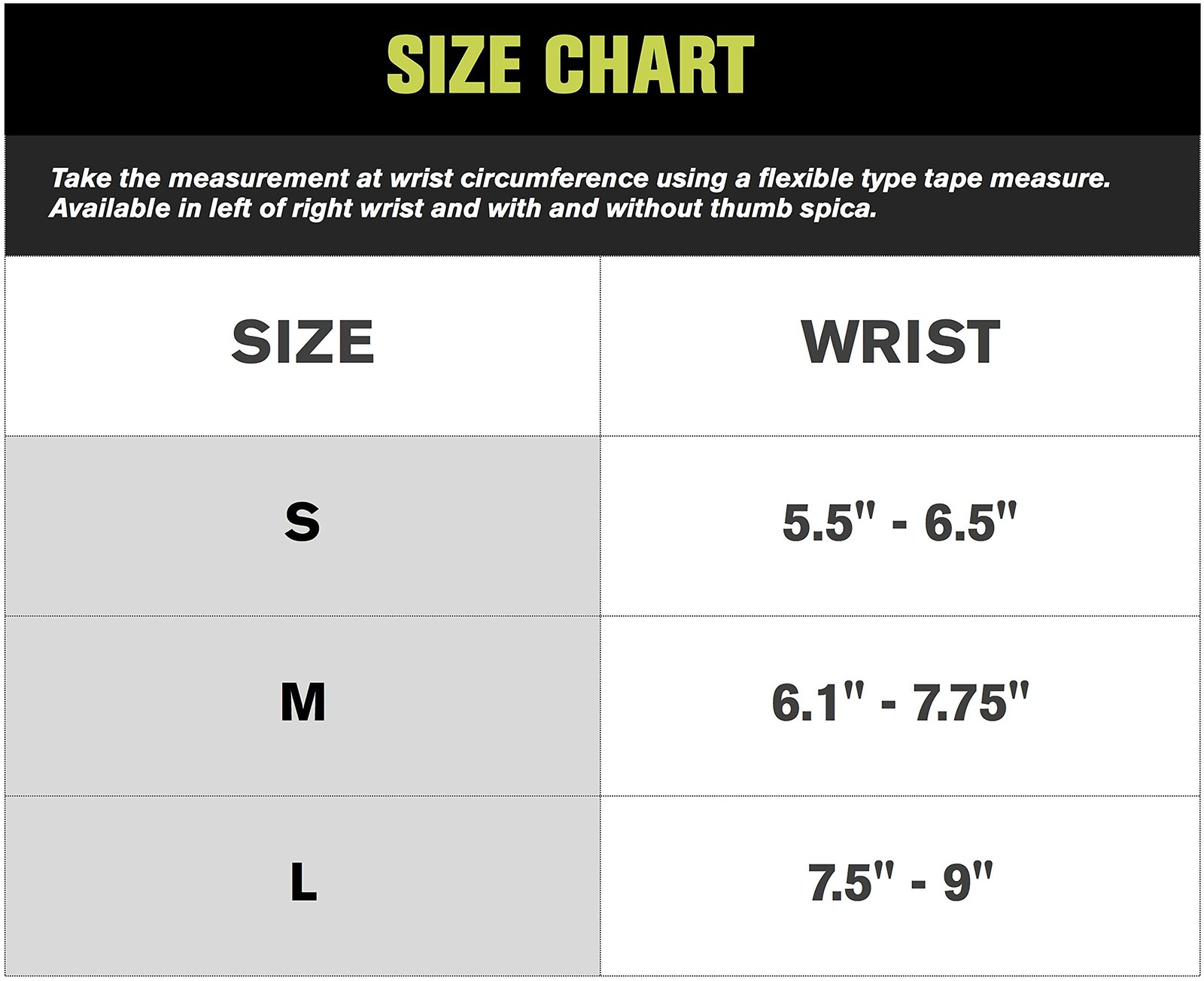 Aircast A2 Wrist Support Brace with Thumb Spica Medium Left Hand
