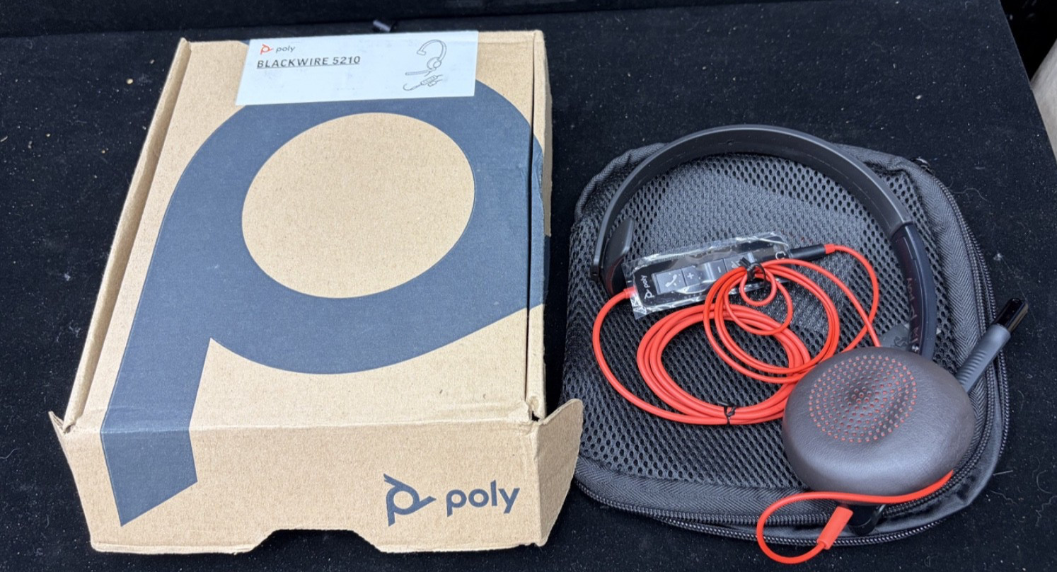 Poly Blackwire 5200 Series  USB-C Monoaural Headset - Black
