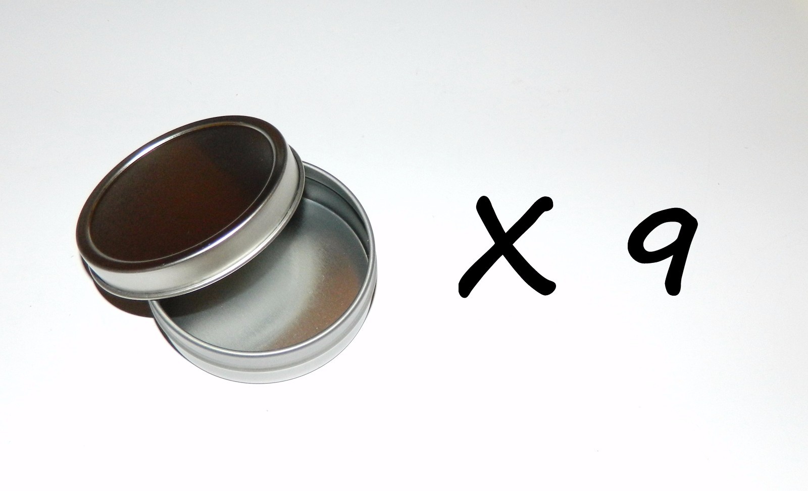 9 X 2 oz Round Shallow Survival Tin Can With Slip Top Lid - Can Be Used 4 Crafts