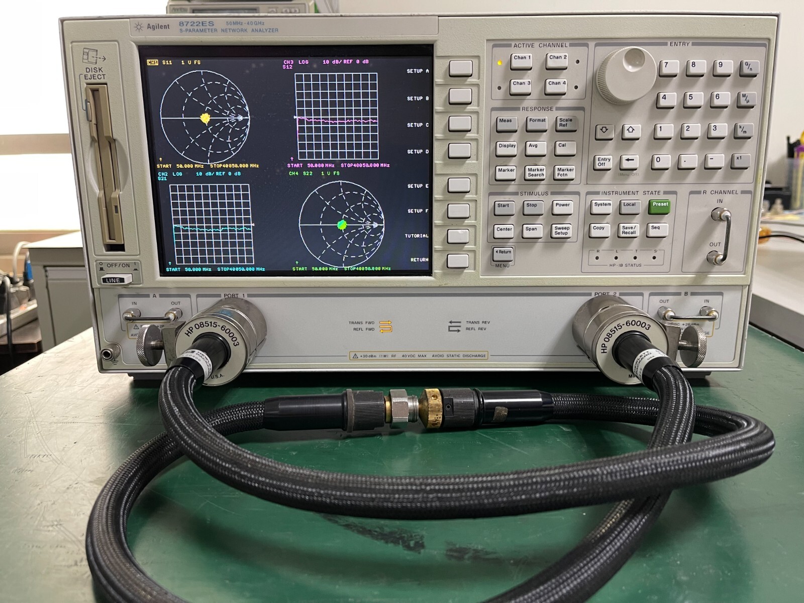 Agilent Keysight 8722ES 50MHz-40GHz Network Analyzer w/Opt.1D5/010/012/089_06114