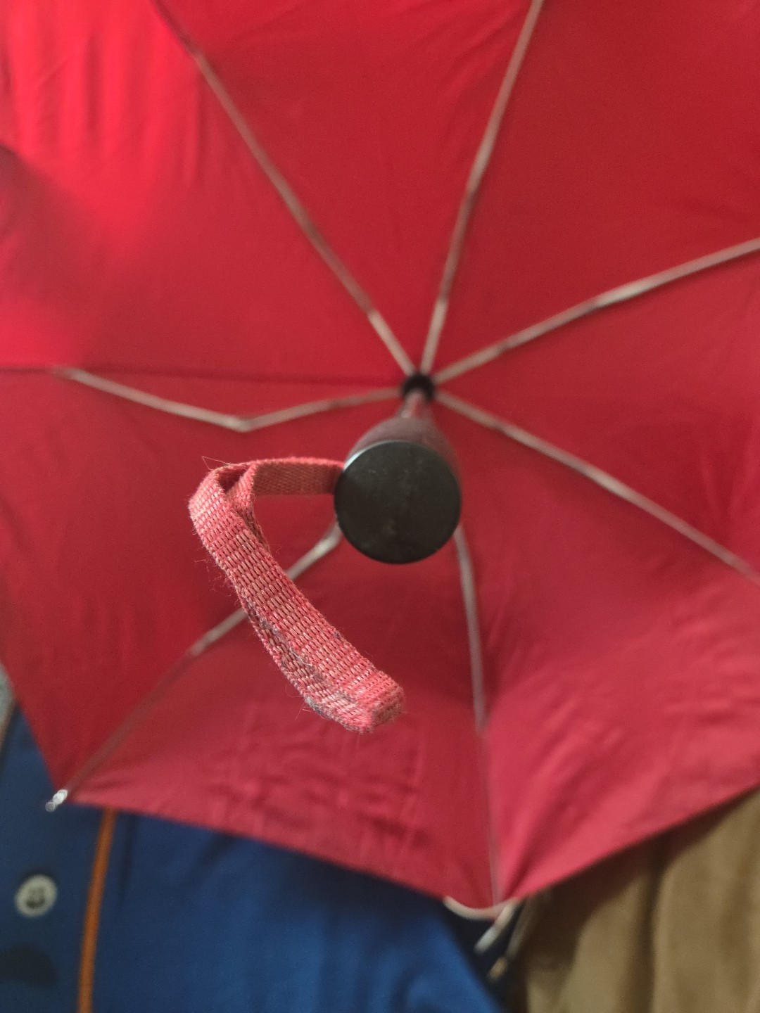 Totes Auto Open Umbrella Large Coverage Compact Red