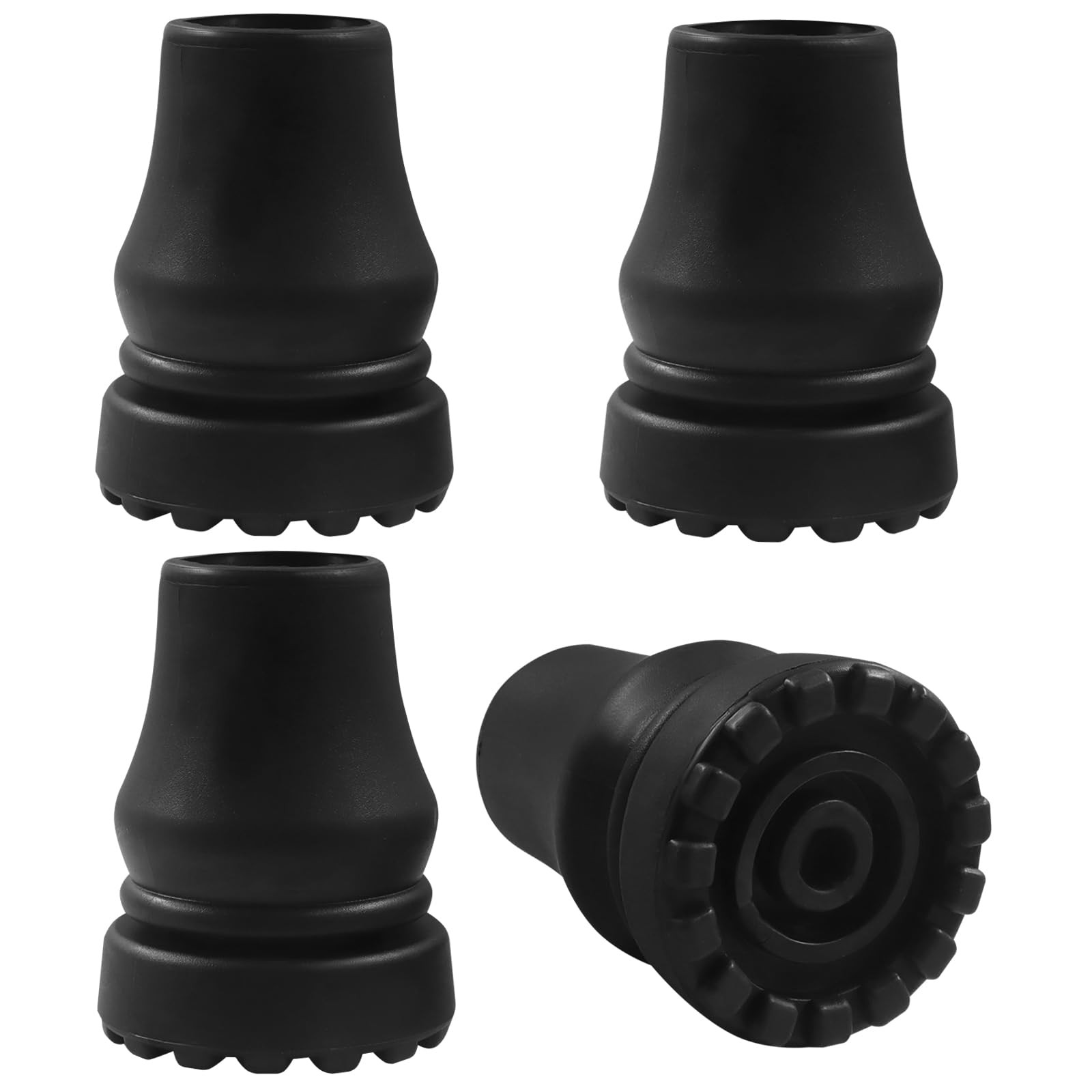 4 Pack 7/8" Rubber Cane Tips Walking Cane Tips for Hiking Poles Walking Sticks