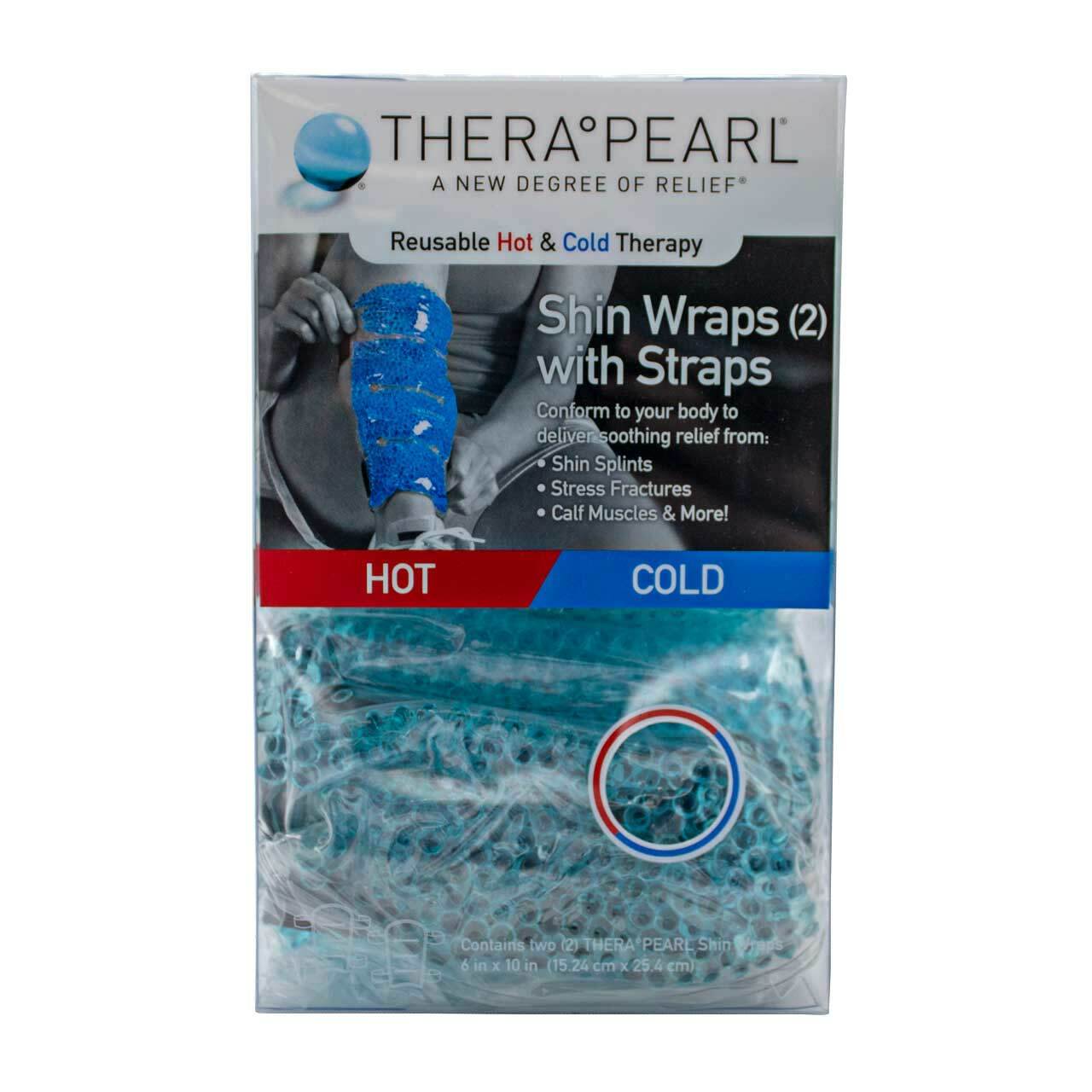 TheraPearl 2 PACK Reusable HOT COLD, for SHIN with wrap and strap (2 PACK)