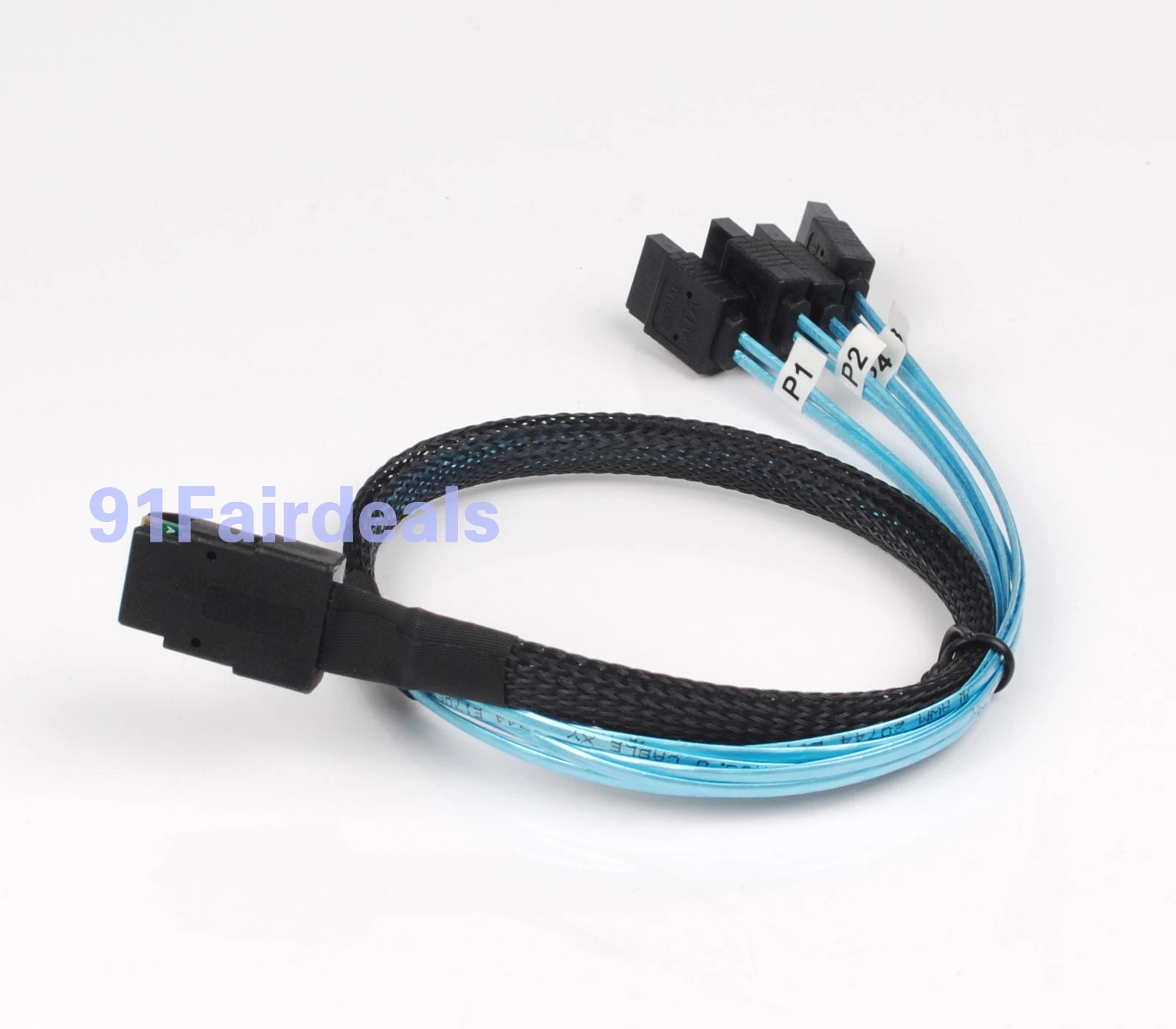 Mini SAS SFF-8087 to 4 SATA Forward/ Reverse/90 Degree Right Angle Cable 0.5/1M