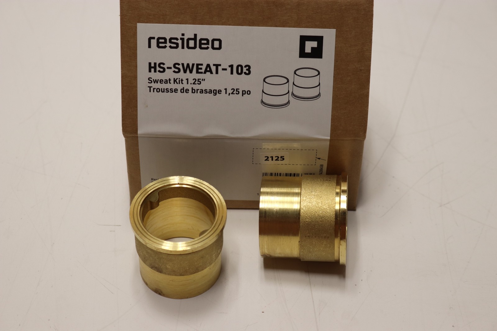 2pc Lot Kit Resideo HS-SWEAT-103 1.25" Sweat Kit Brass