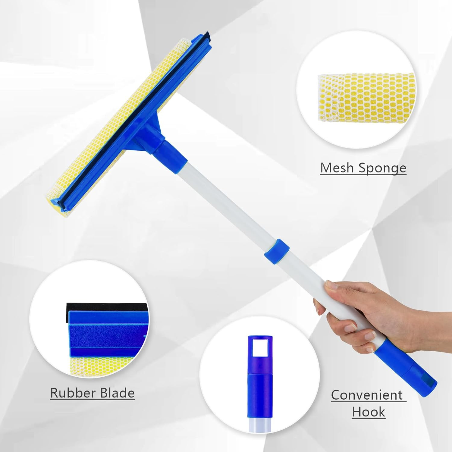 15.9" Window Squeegee for Car,2 in 1 Squeegee Window Cleaner with Long Stainl...