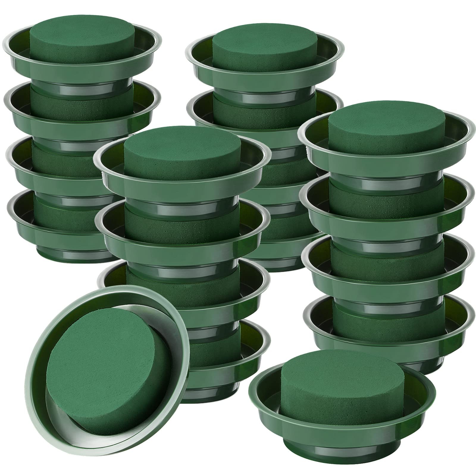 Floral Foam with Bowl 4.7 Inch Green DIY Flower Arrangement Kit Round Wet Foa...