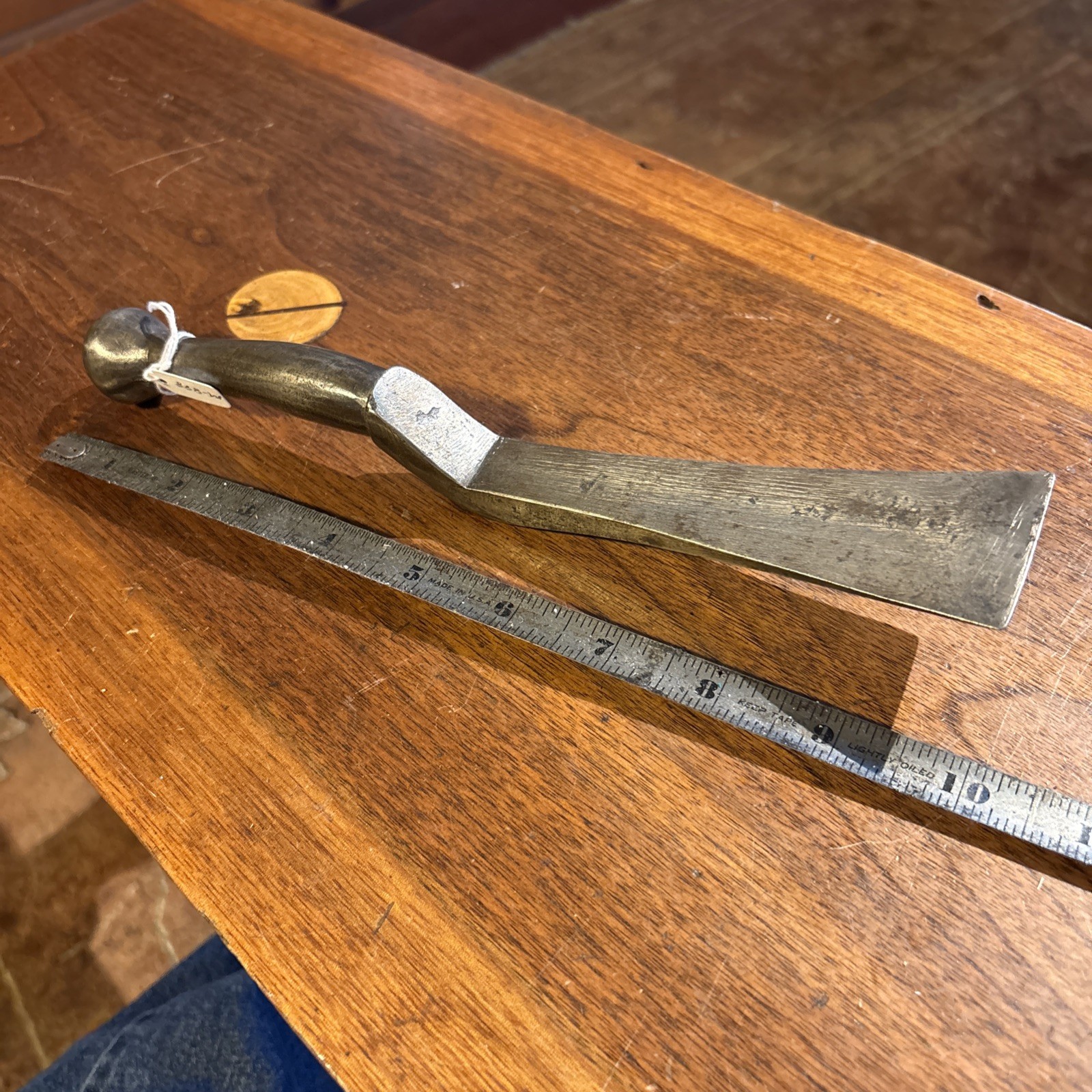 Very Early Offset caulking Wrought Iron builder shop tool Ship Antique