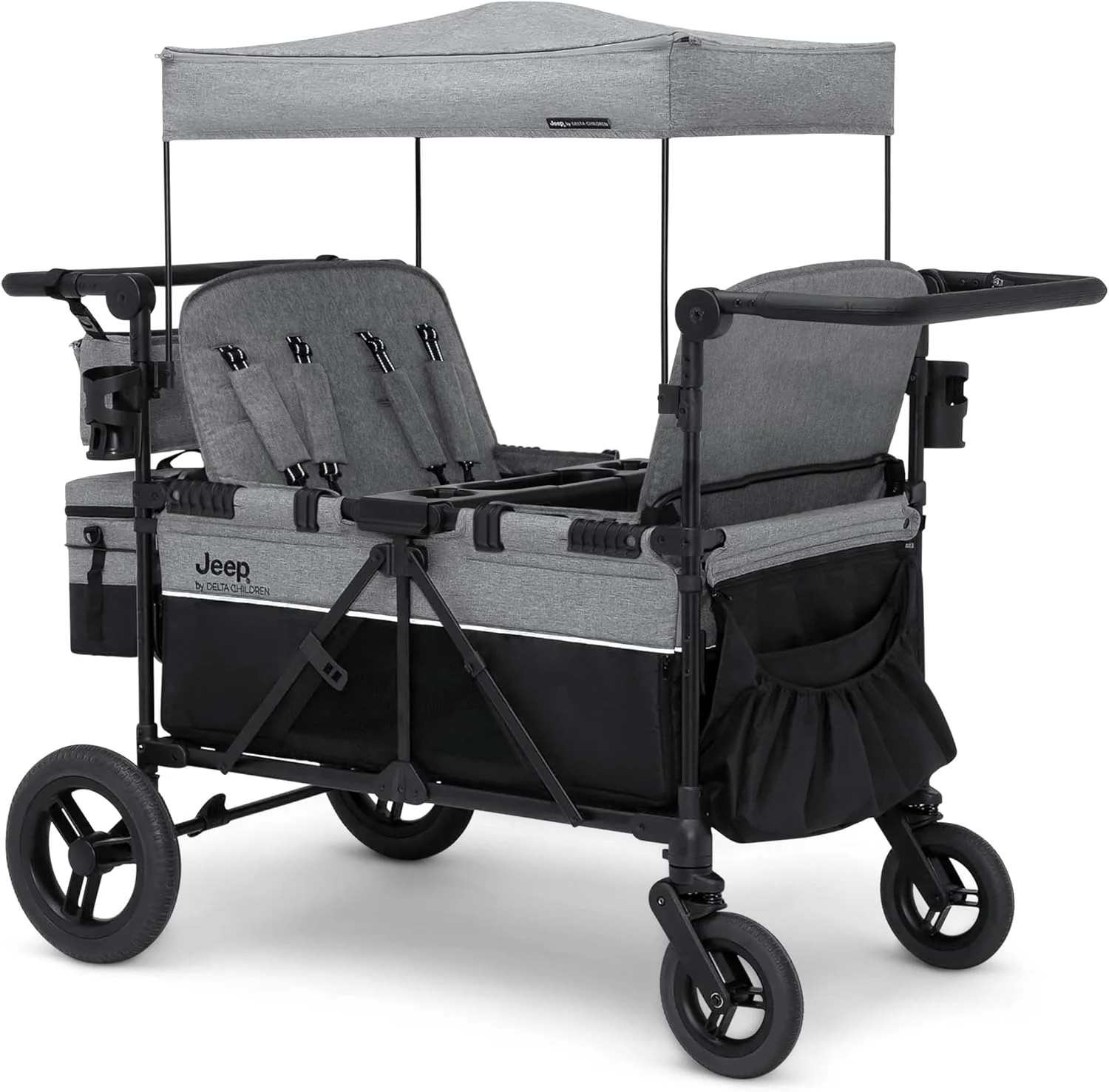 Jeep Wrangler Deluxe 4 Seater Stroller Wagon by Delta Children - Premium Quad St