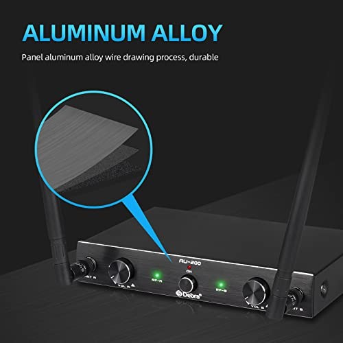 Audio AU200 Pro UHF 2 Channel Wireless Microphone System with 2 Bodypack