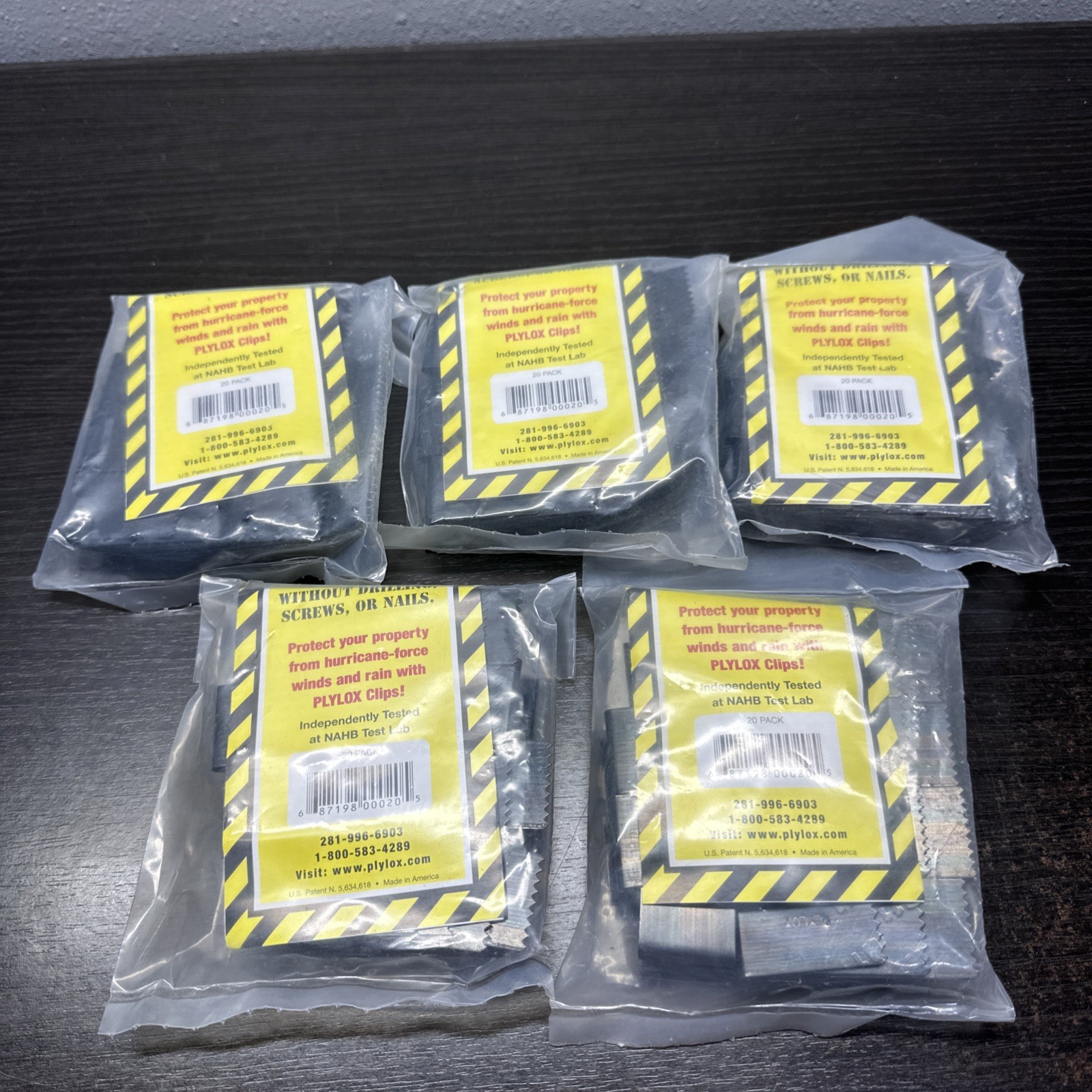 PLYLOX ~ 1/2” Window Carbon Steel Hurricane Clips 5 Pack (20 Clips) USA Made🇺🇸