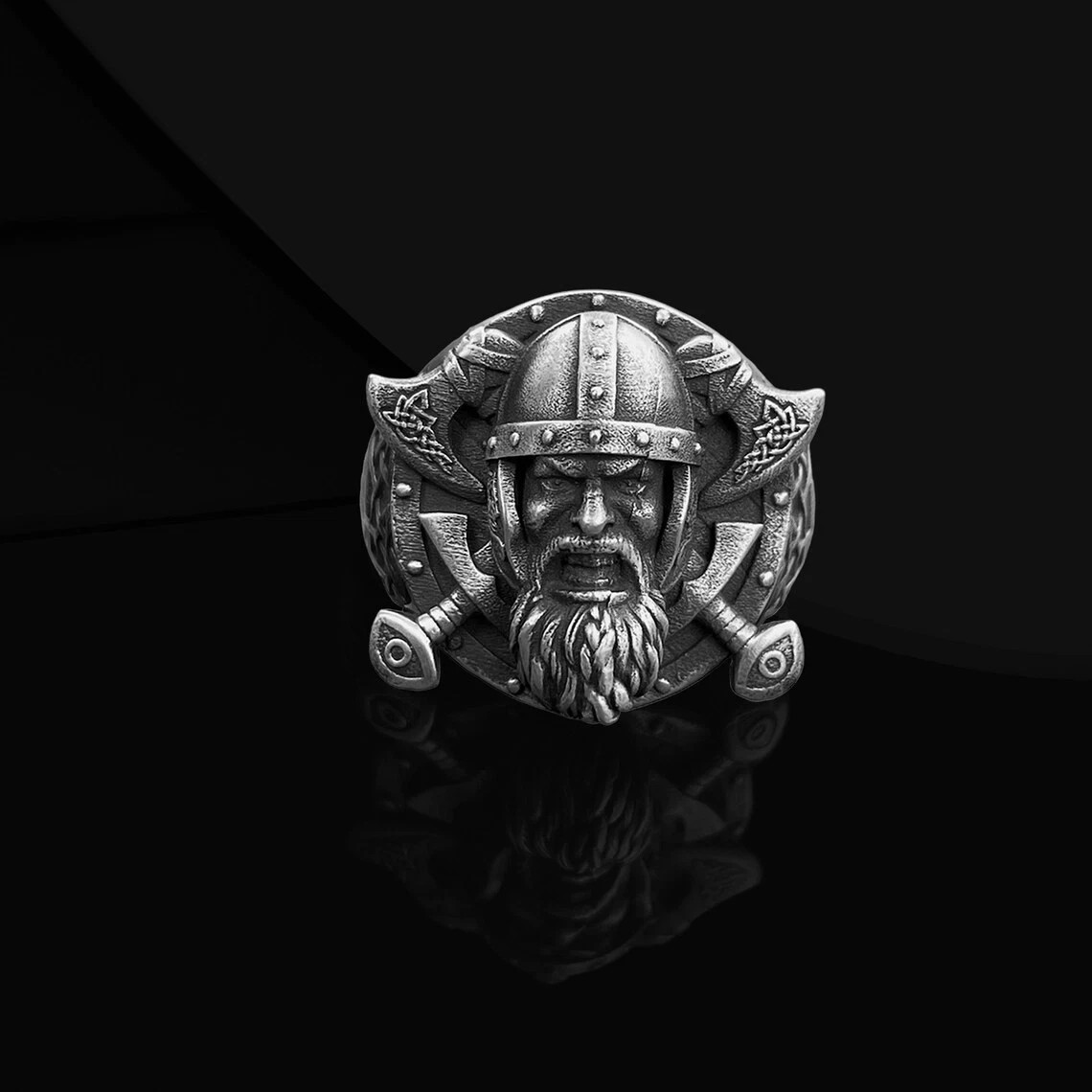 Viking Warrior Signet Men Solid Brass Ring
