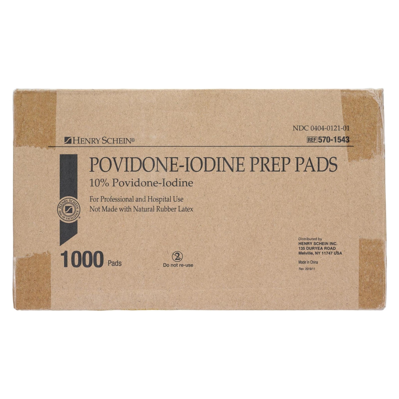 Henry Schein Povidone Iodine Prep Pads, 10% PVP Iodine Antiseptic Wipes, Non-Ste