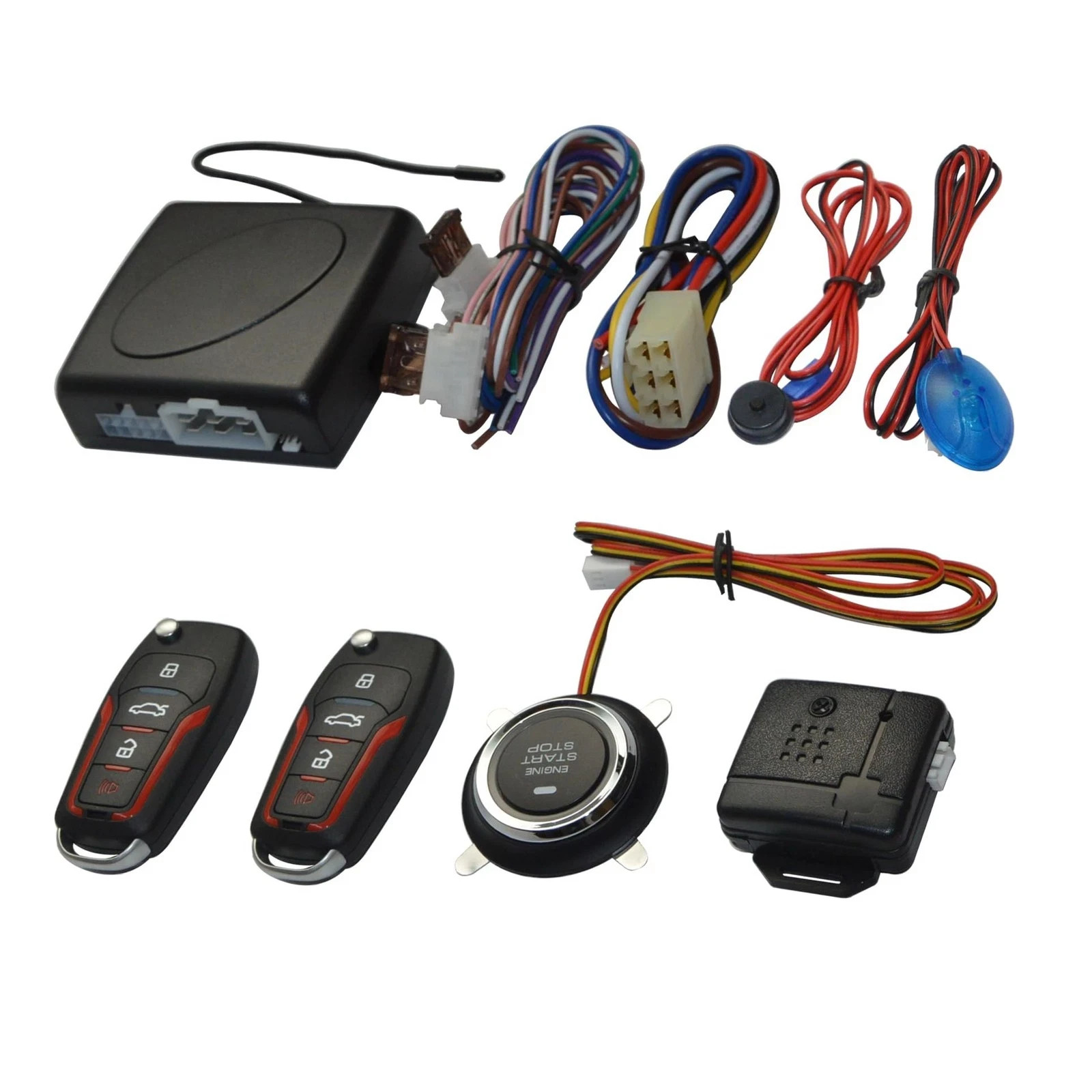 Keyless Entry Car Alarm System with Remote Start Starter and Push Engine Star...