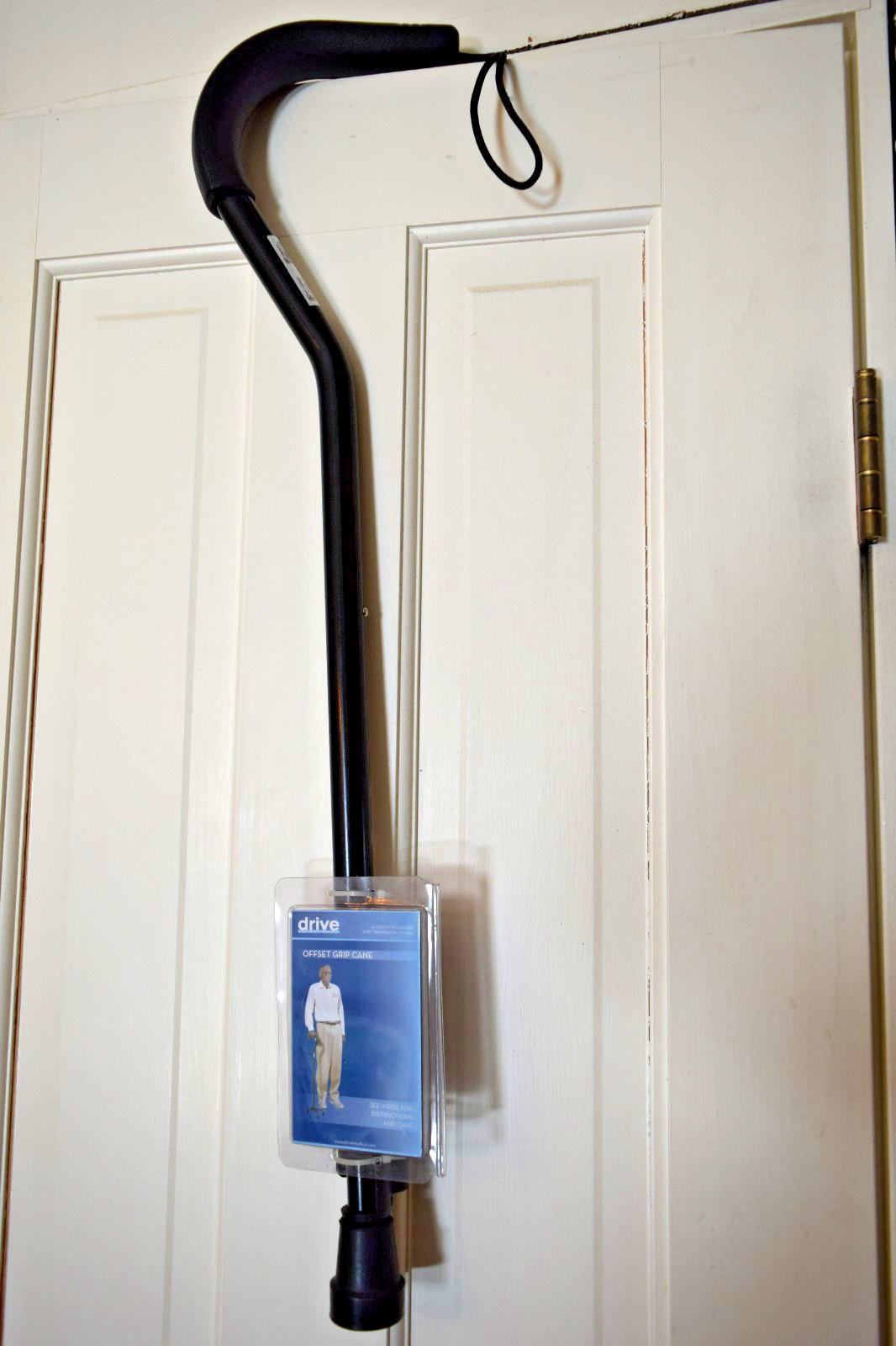 Drive Medical Foam Grip Offset Handle Walking Cane Adjustable 300 lbs - Black