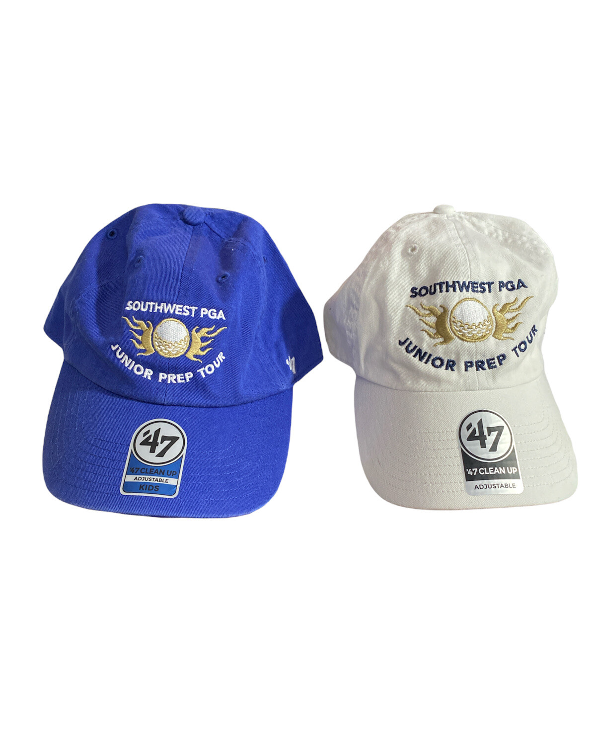 PGA Junior Prep Tour Hat 47 Clean Up Southwest Cap Blue Or White Adjustable