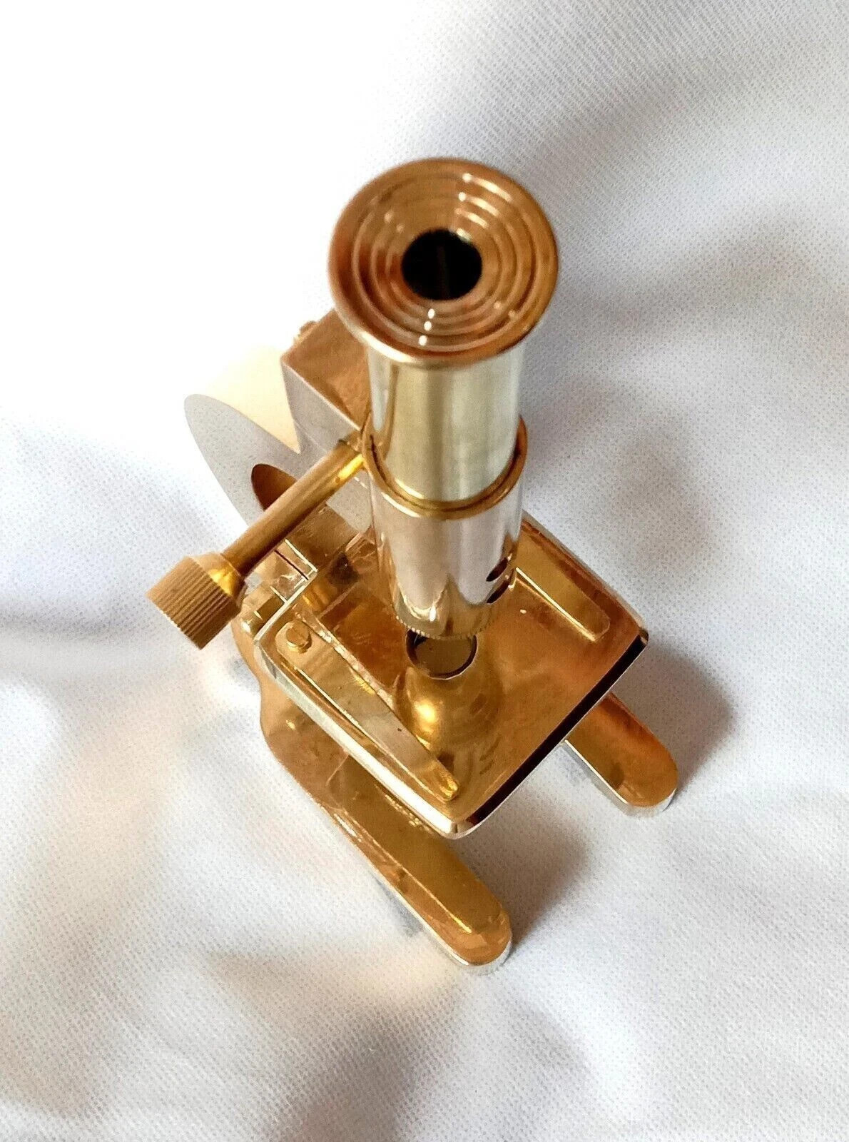 Antique Vintage Solid Brass Microscope Student Microscope 7 Inch