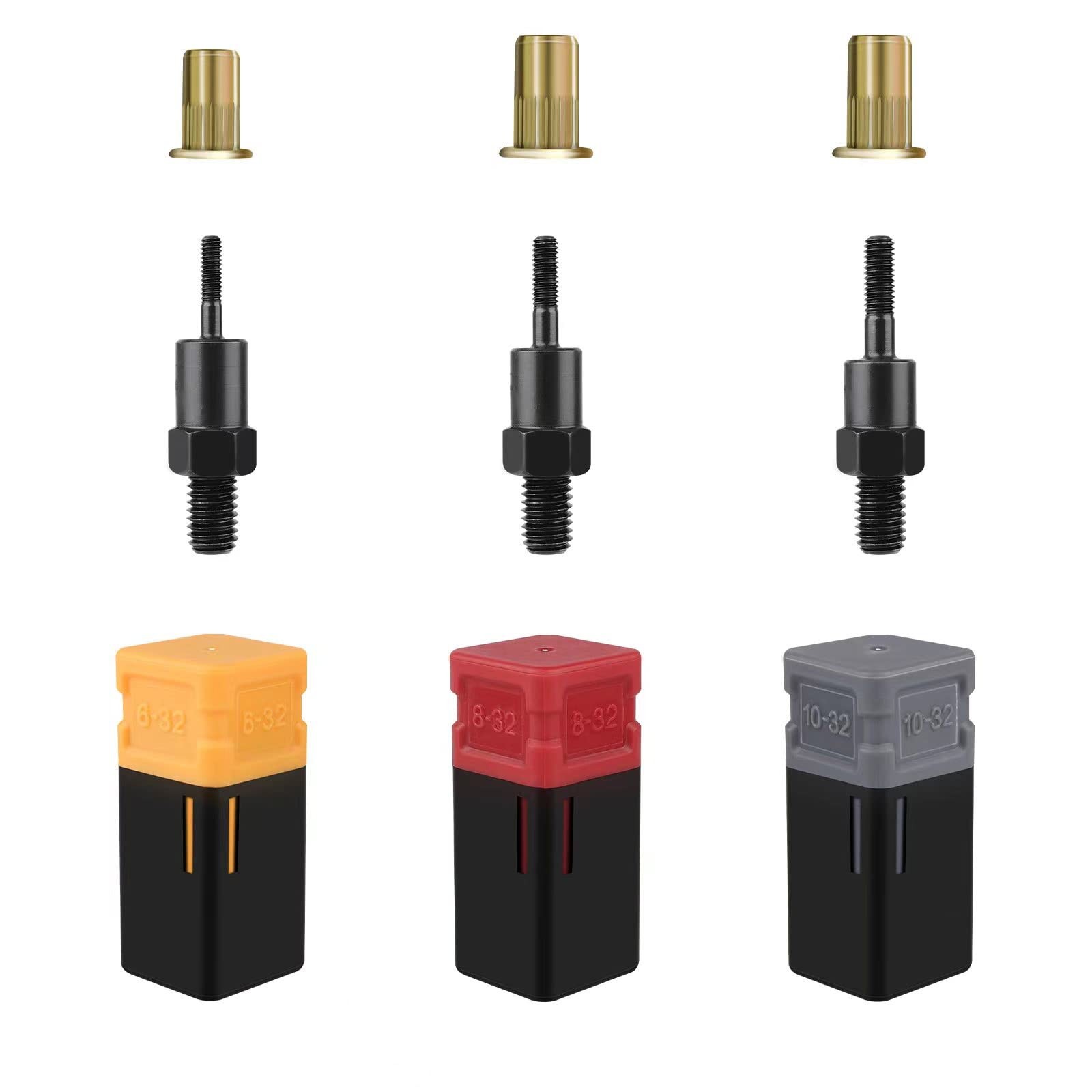 GIANTISAN Rivet Nut Mandrels Set, Including 6-32 8-32 10-32