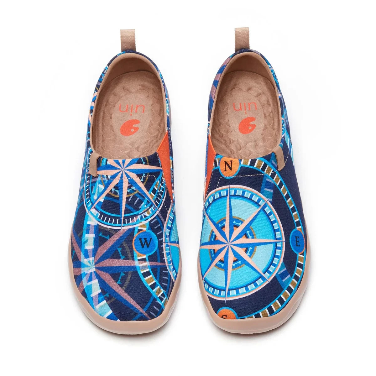 Men Size 6.5-12 UIN Slip On Shoes Comfortable Loafers "Wind Rose - Men"