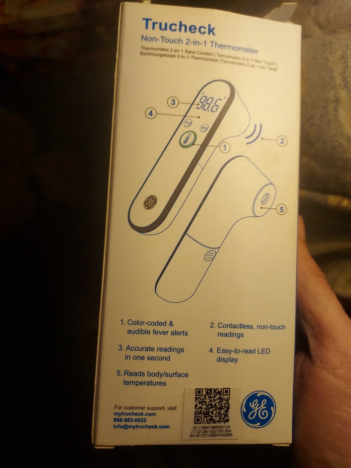 GE,,trucheck Non Touch 2 In 1 Thermometer
