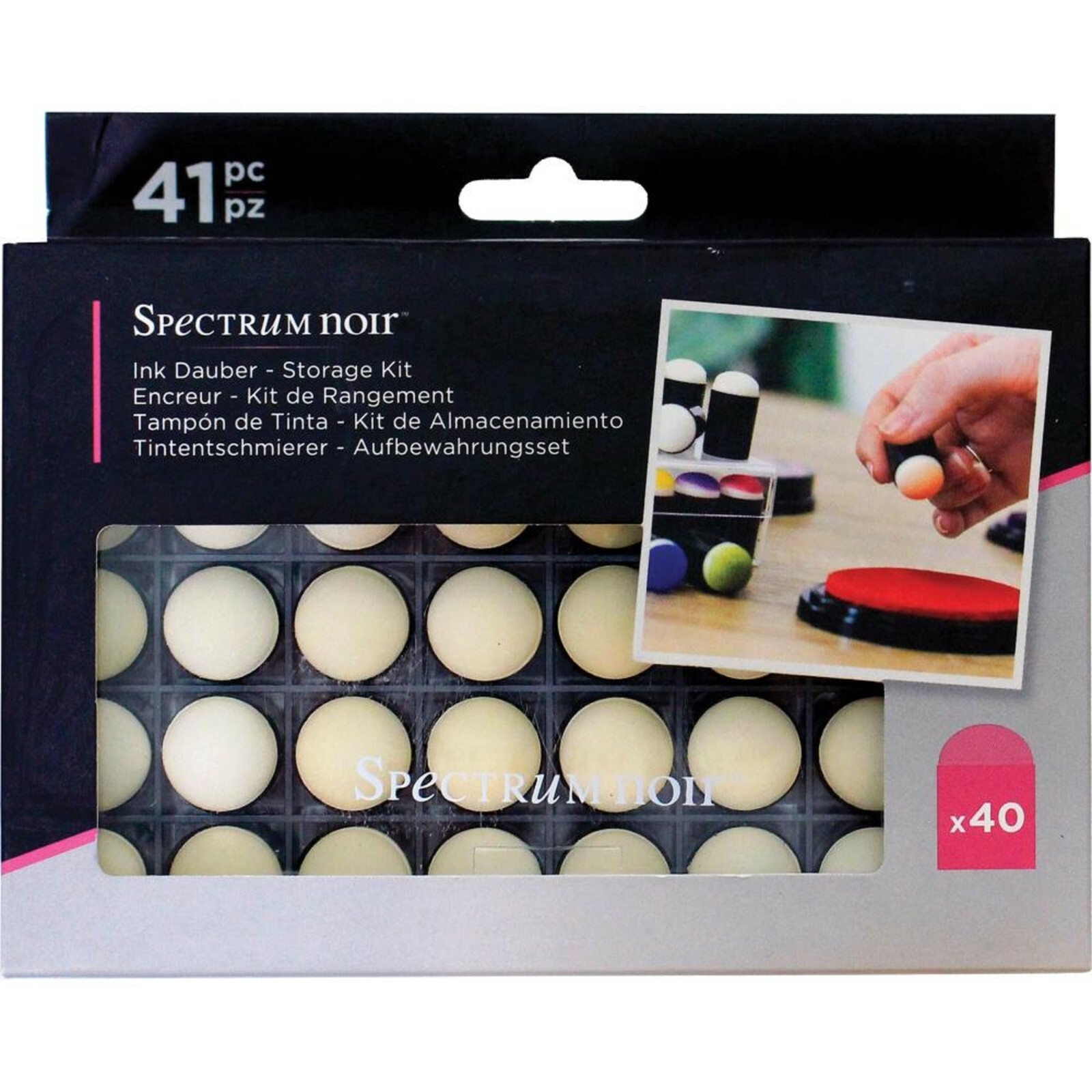 Spectrum Noir Ink Dauber Storage Kit with 40 Fingertip Daubers