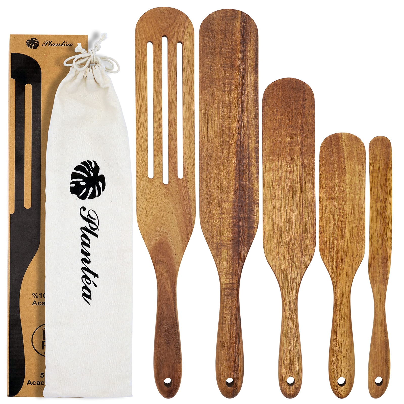 Acacia Wooden Spurtle Set Set Of 5