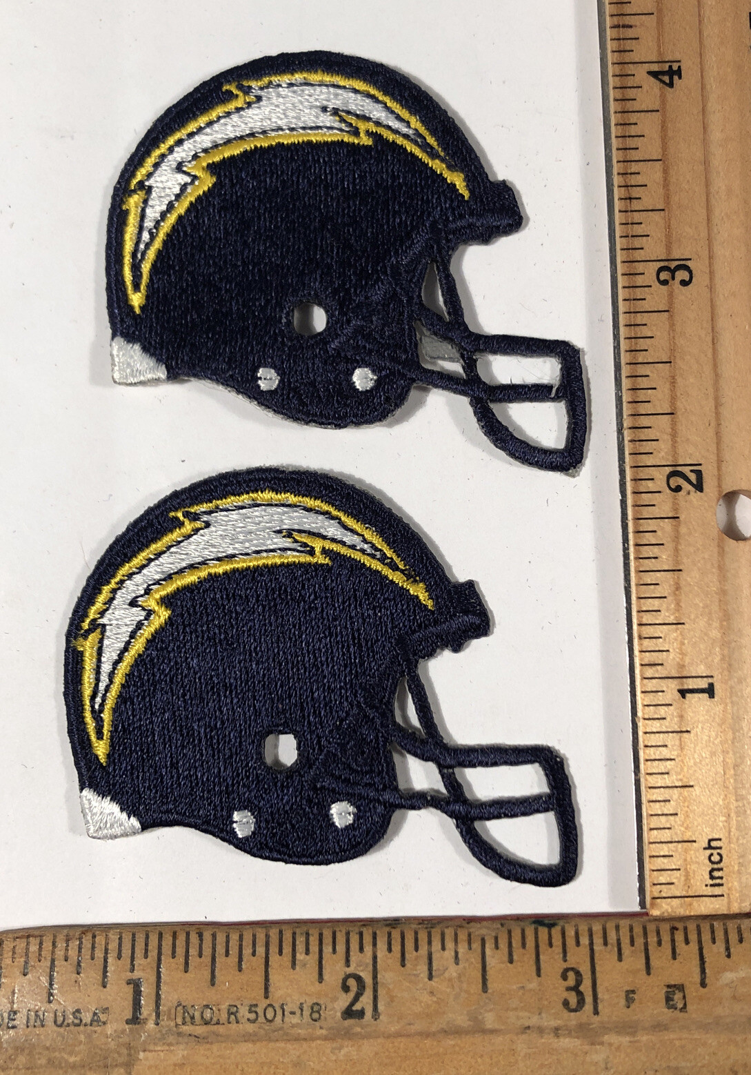 Vintage Lot Of 2 San Diego Chargers Iron On Helmet Logo Patches NFL Football