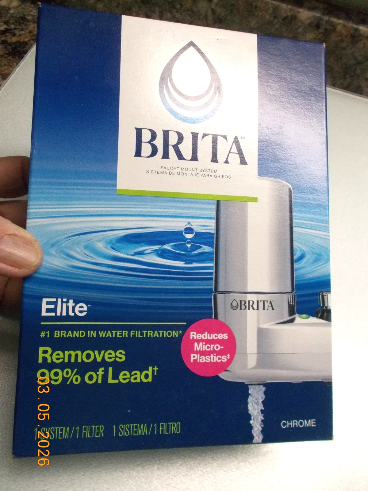 New Brita Elite Chrome Faucet Mount Water Filtration System with 1 Filter